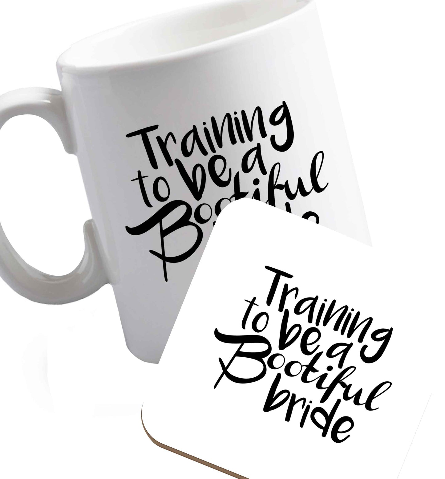 10 oz Get motivated and get fit for your big day! Our workout quotes and designs will get you ready to sweat! Perfect for any bride, groom or bridesmaid to be!    ceramic mug and coaster set right handed