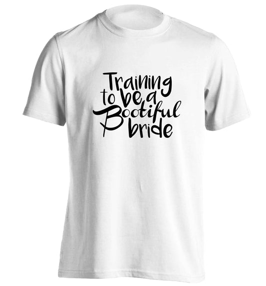 Get motivated and get fit for your big day! Our workout quotes and designs will get you ready to sweat! Perfect for any bride, groom or bridesmaid to be!  adults unisex white Tshirt 2XL