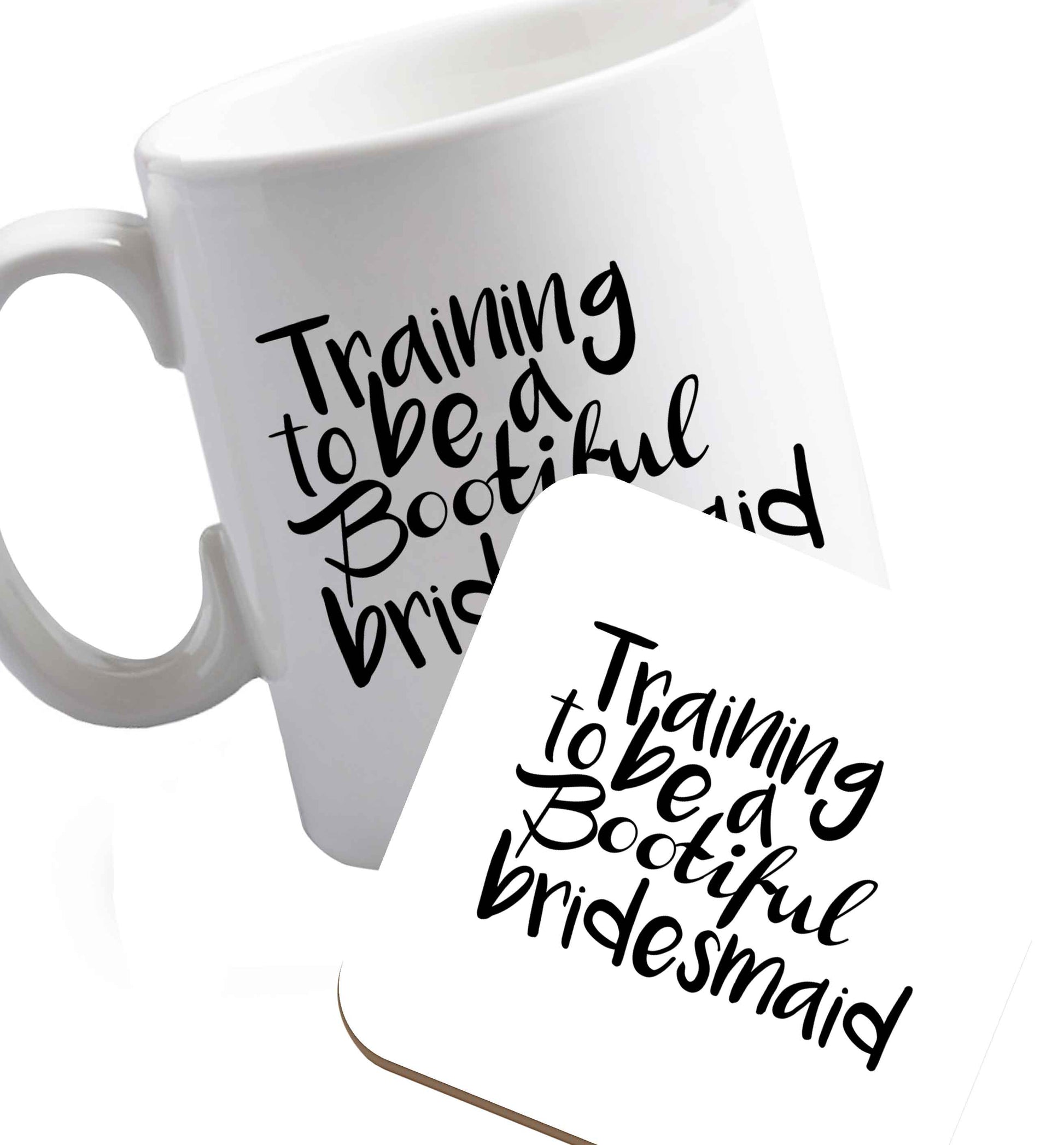 10 oz Get motivated and get fit for your big day! Our workout quotes and designs will get you ready to sweat! Perfect for any bride, groom or bridesmaid to be!    ceramic mug and coaster set right handed
