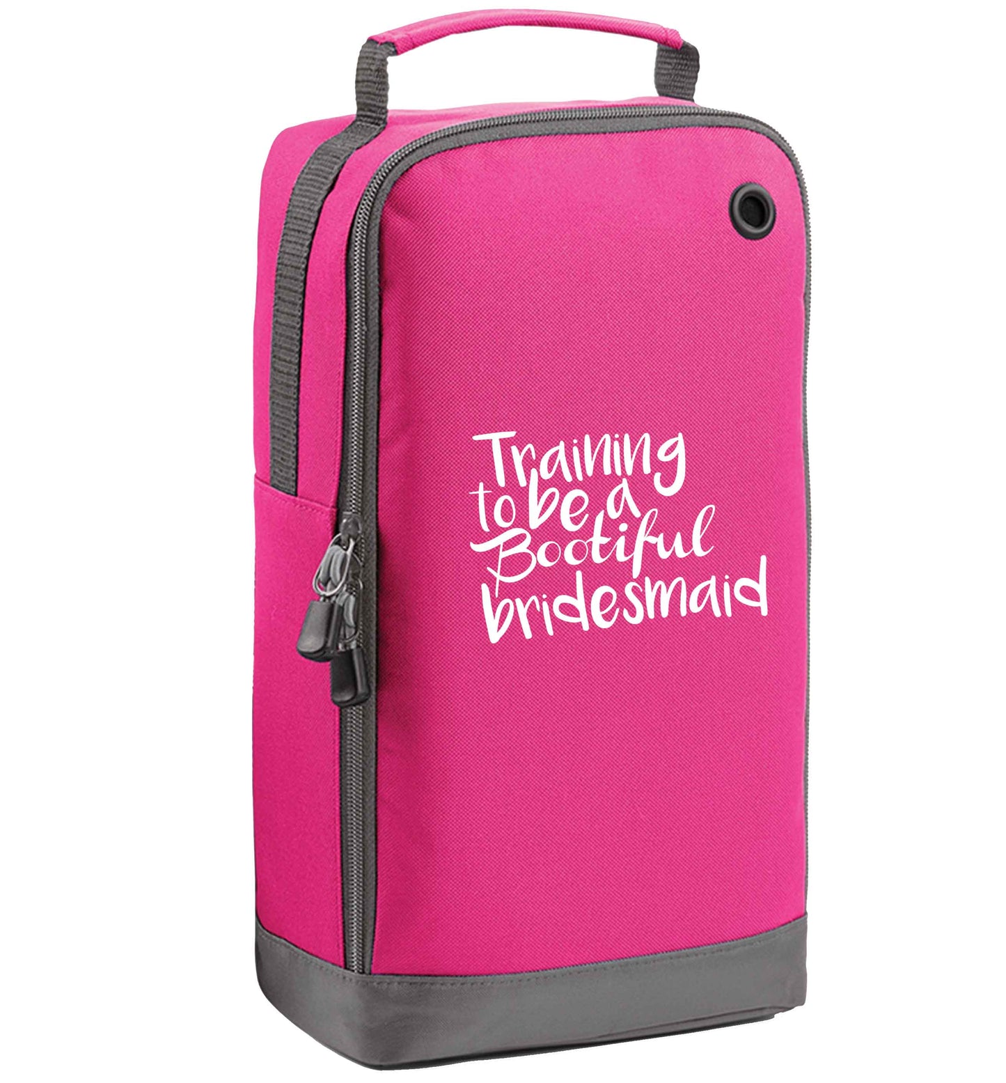 Get motivated and get fit for your big day! Our workout quotes and designs will get you ready to sweat! Perfect for any bride, groom or bridesmaid to be!  pink sports shoe bag vertical print