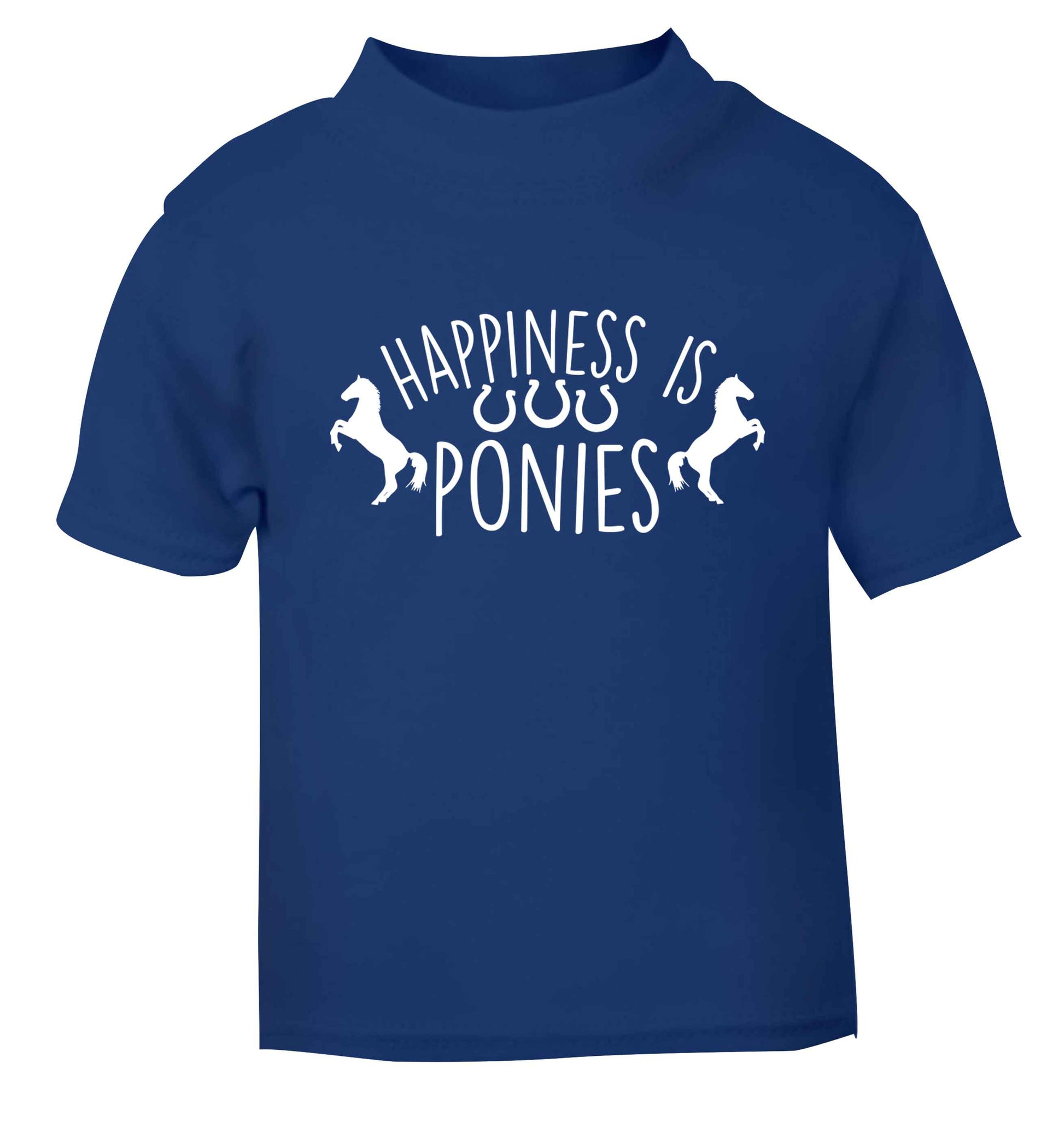 Happiness is ponies blue baby toddler Tshirt 2 Years