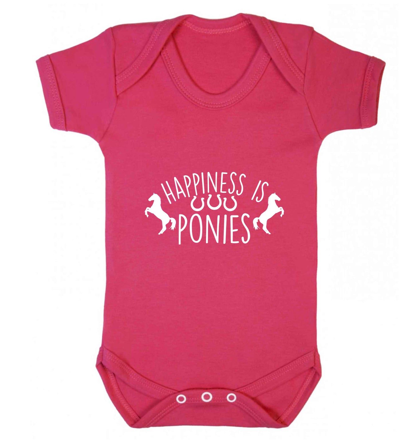 Happiness is ponies baby vest dark pink 18-24 months