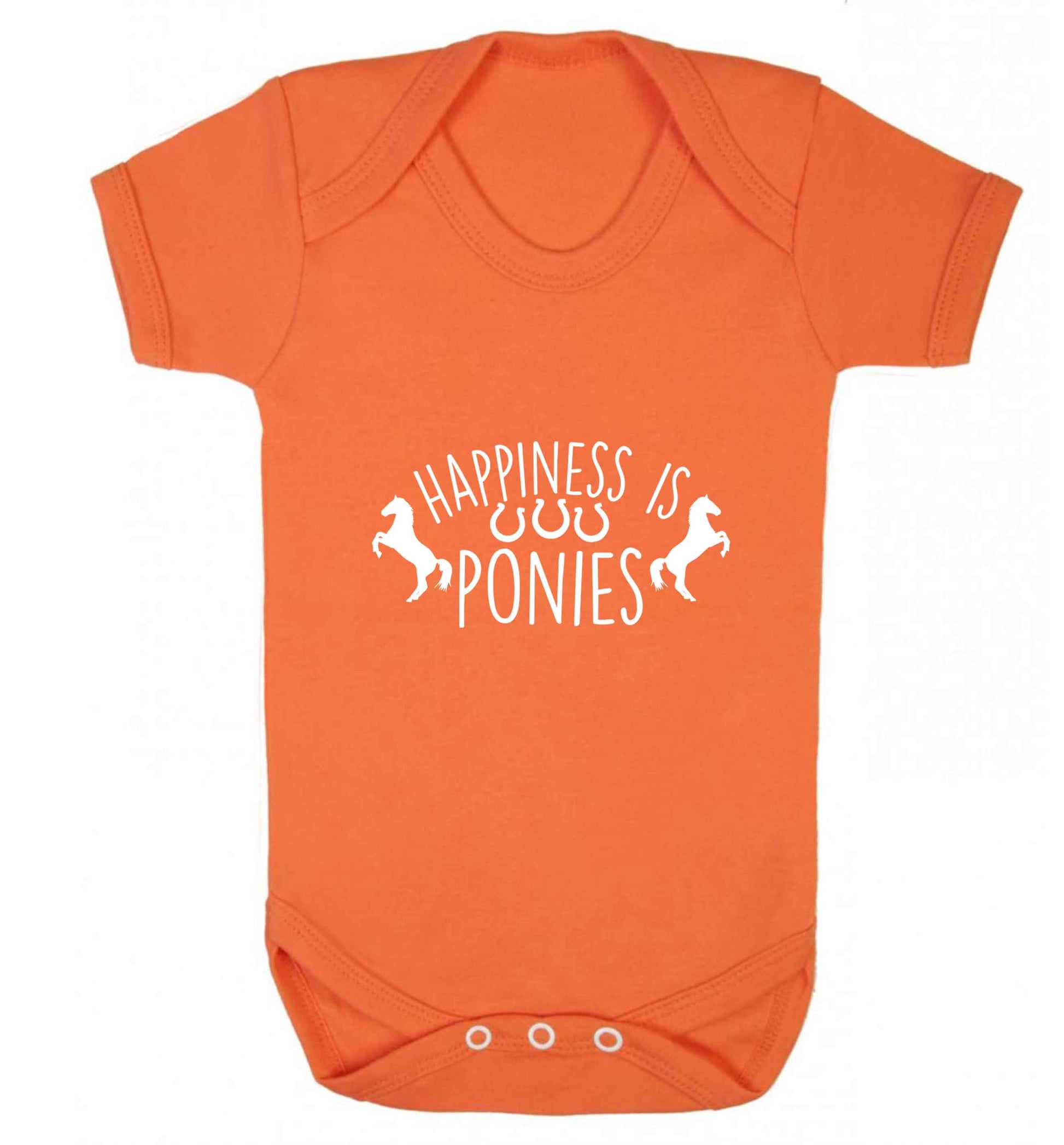 Happiness is ponies baby vest orange 18-24 months