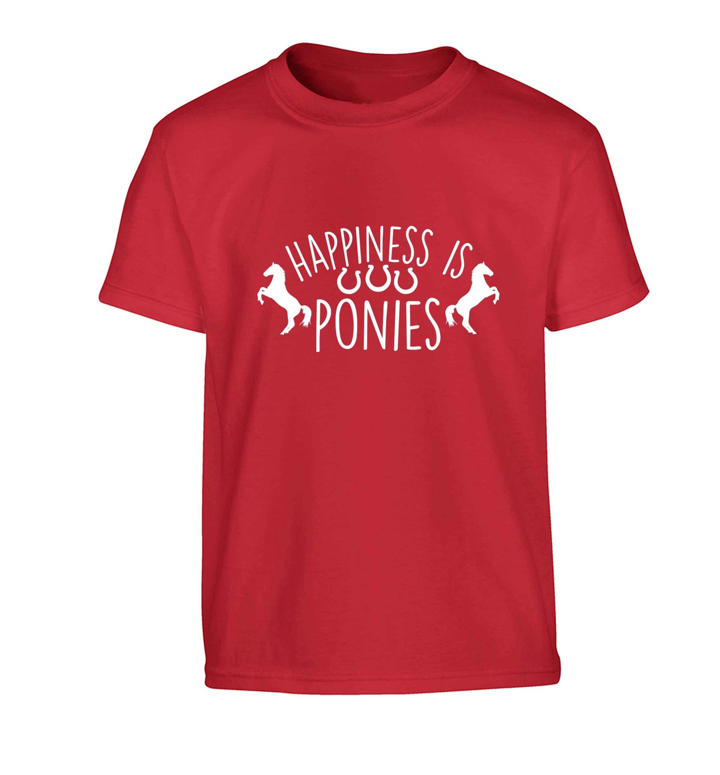 Happiness is ponies Children's red Tshirt 12-13 Years