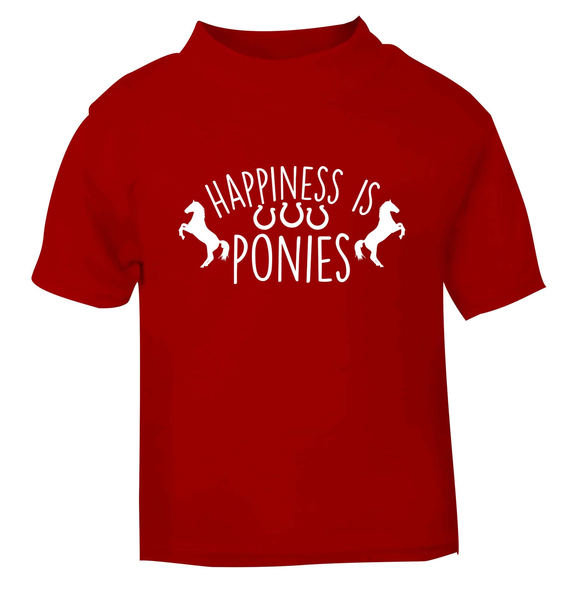 Happiness is ponies red baby toddler Tshirt 2 Years