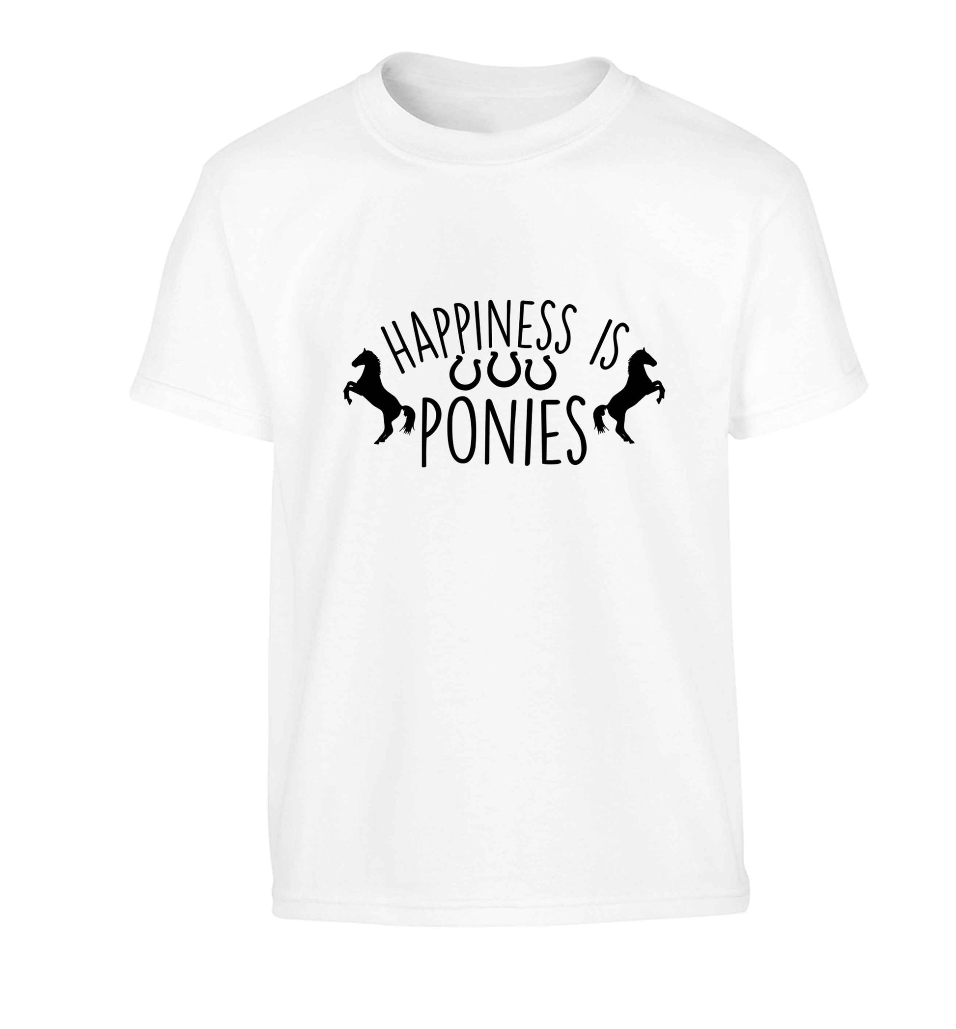 Happiness is ponies Children's white Tshirt 12-13 Years