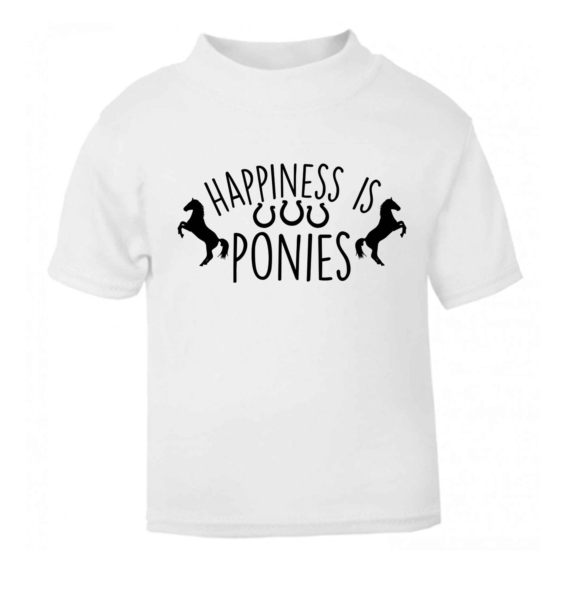Happiness is ponies white baby toddler Tshirt 2 Years