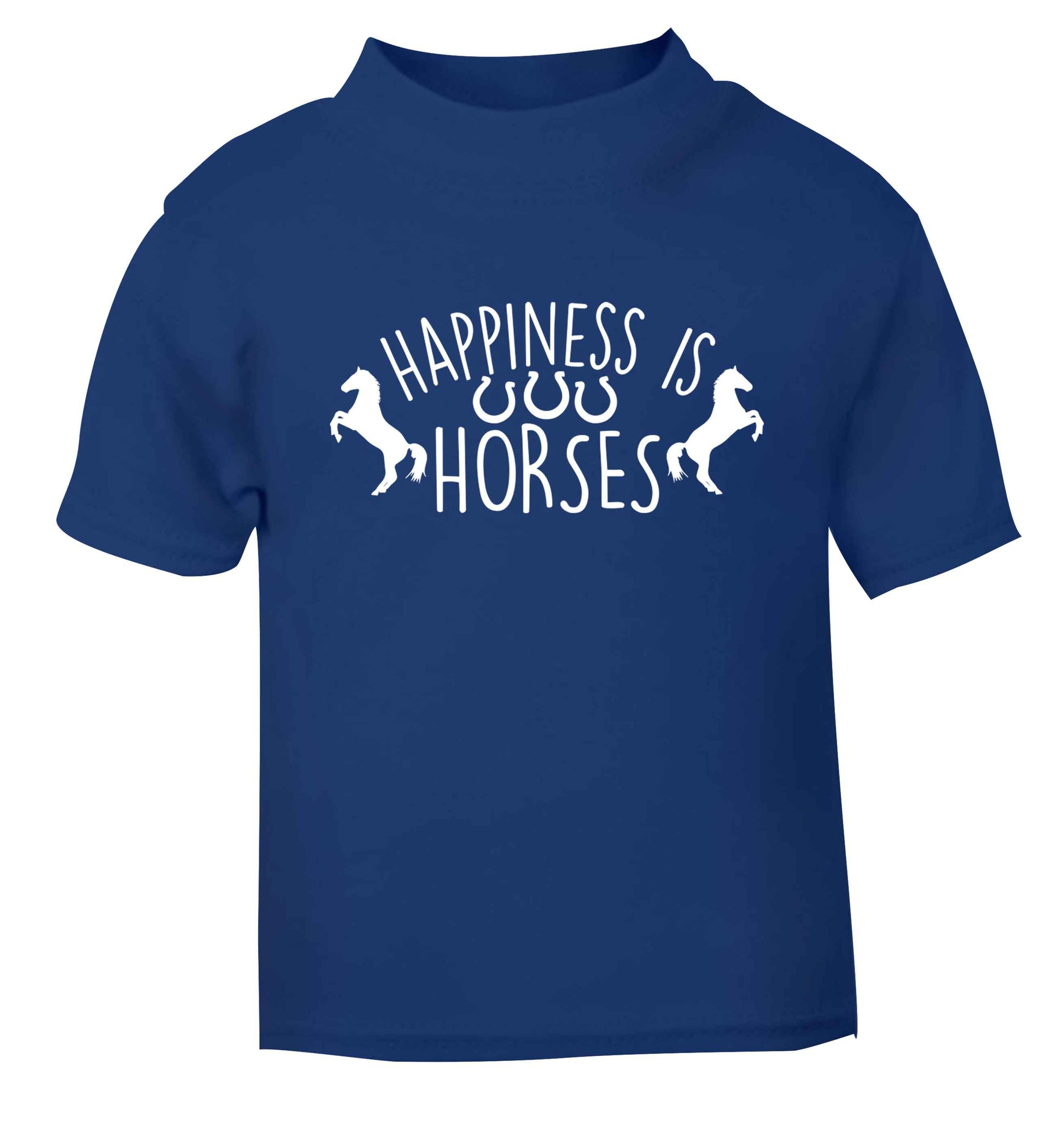Happiness is horses blue baby toddler Tshirt 2 Years