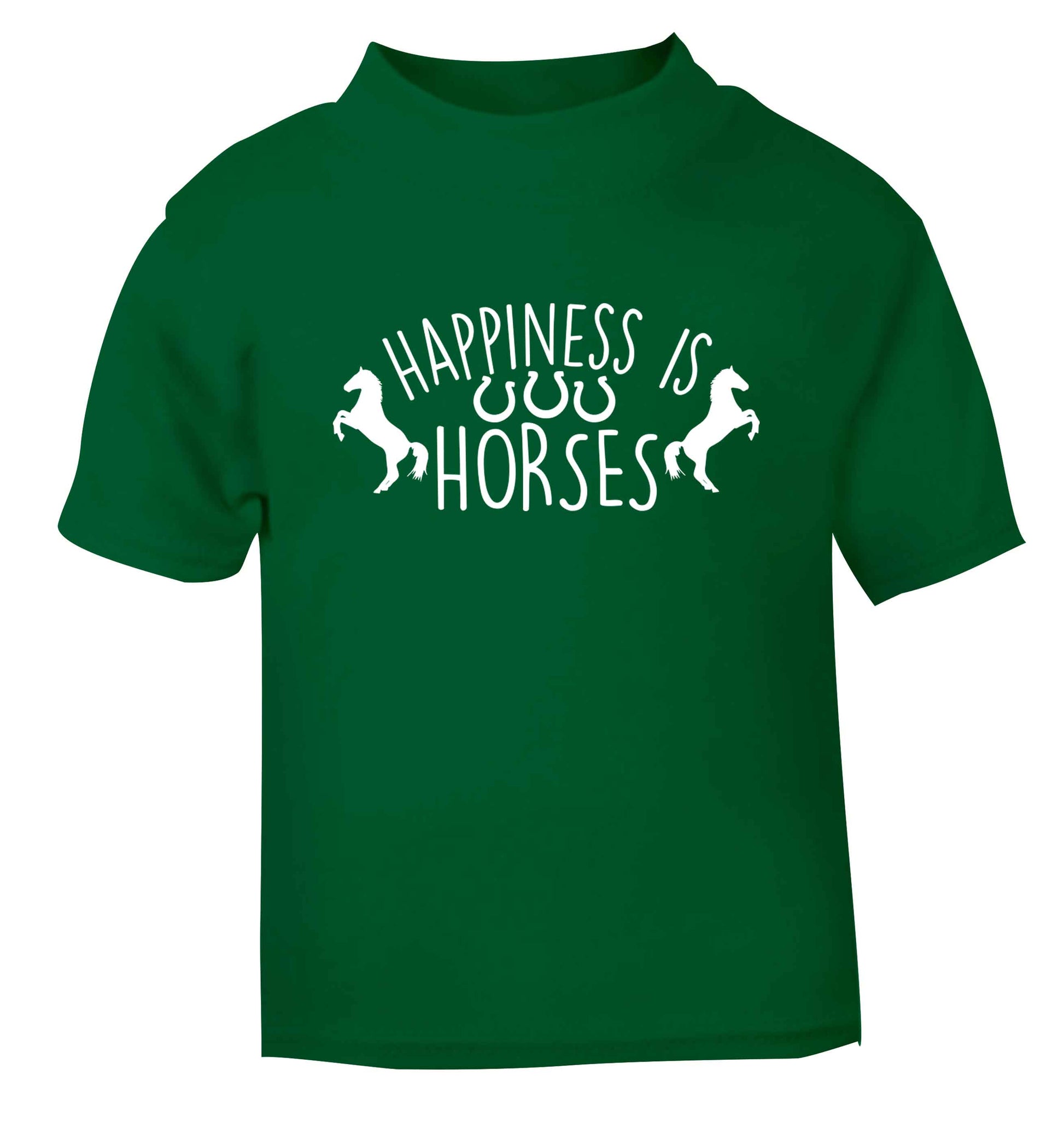 Happiness is horses green baby toddler Tshirt 2 Years
