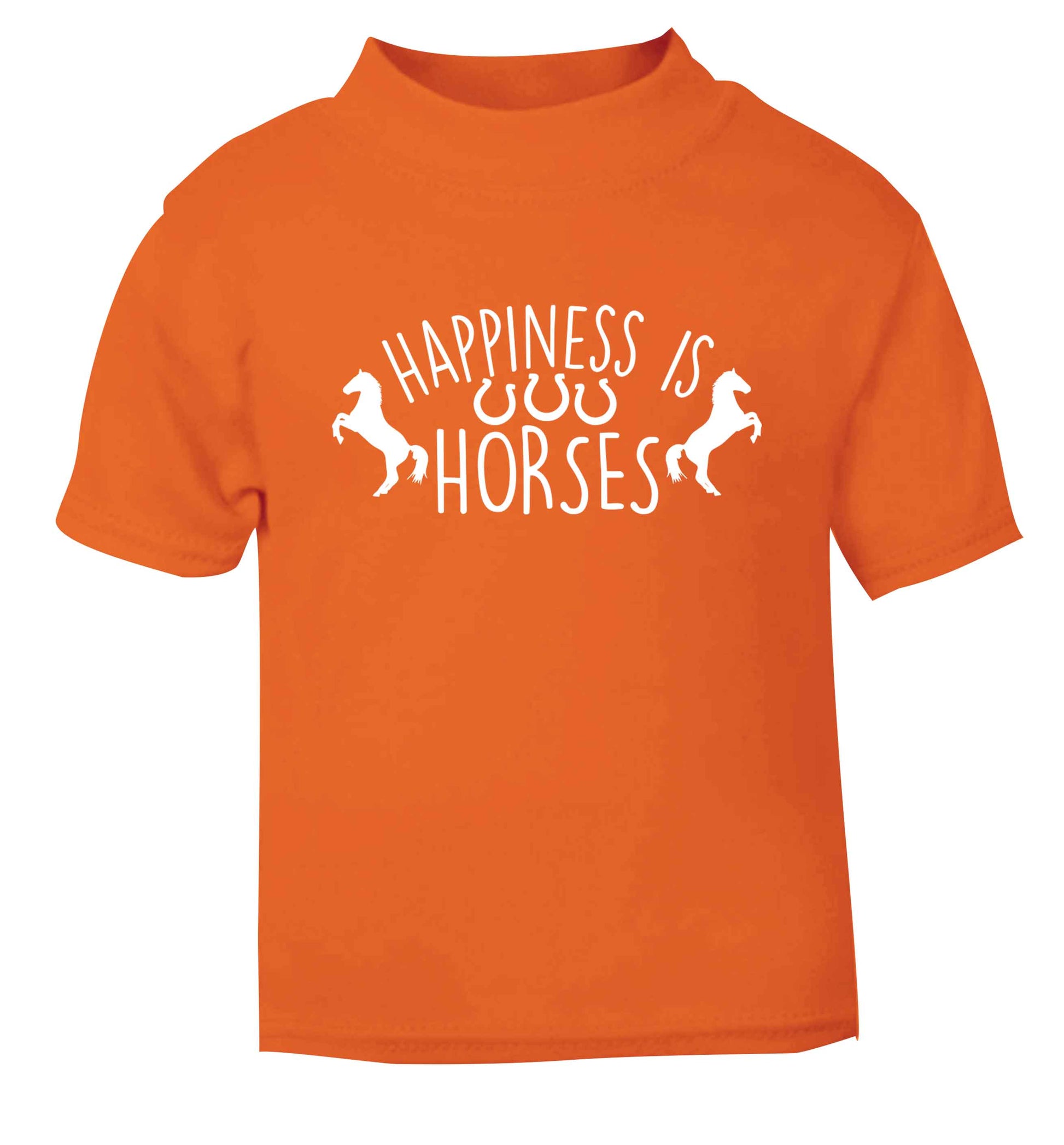 Happiness is horses orange baby toddler Tshirt 2 Years