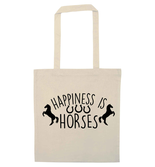 Happiness is horses natural tote bag