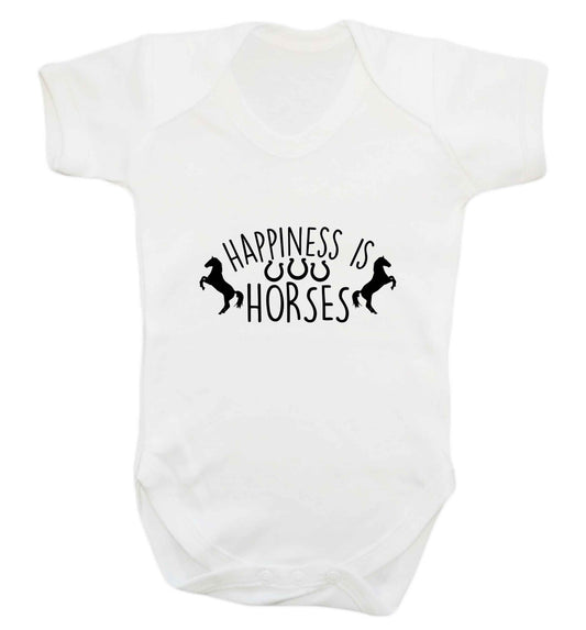 Happiness is horses baby vest white 18-24 months