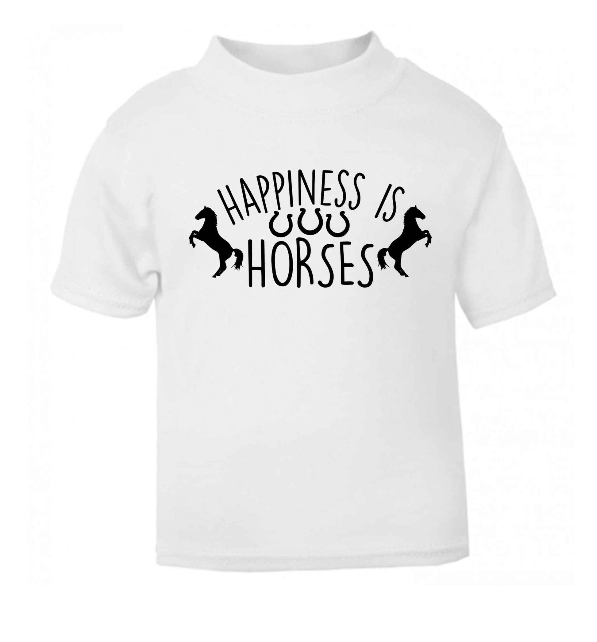 Happiness is horses white baby toddler Tshirt 2 Years