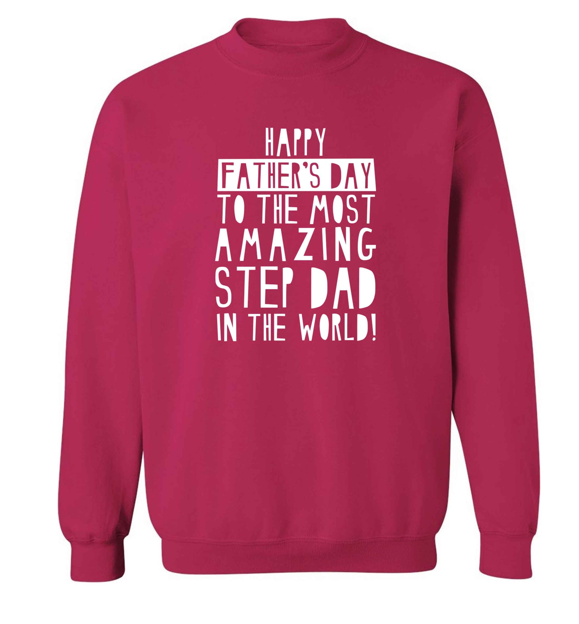 Happy Father's day to the best step dad in the world adult's unisex pink sweater 2XL