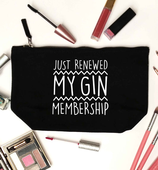 Just renewed my gin membership black makeup bag
