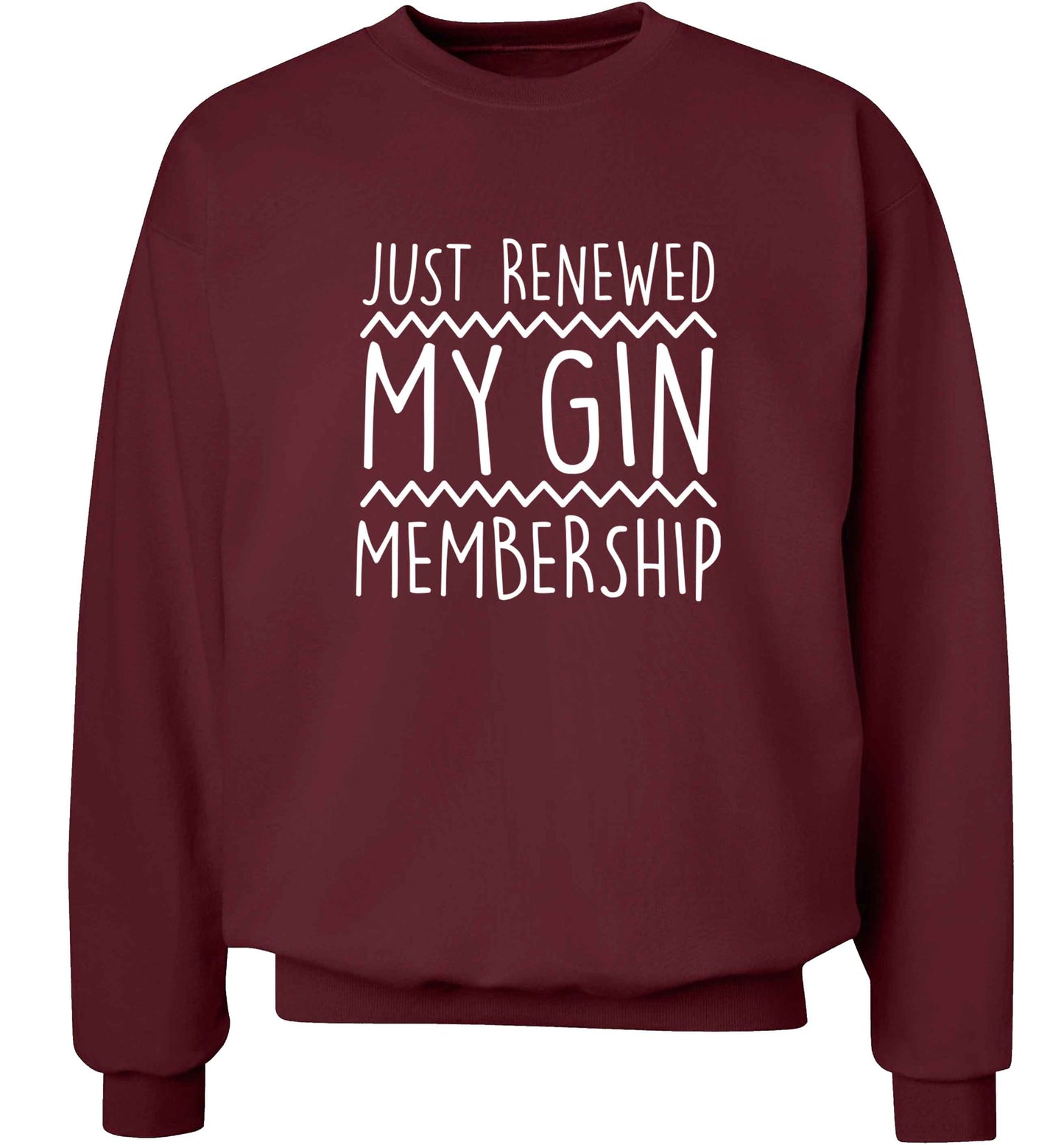 Just renewed my gin membership adult's unisex maroon sweater 2XL