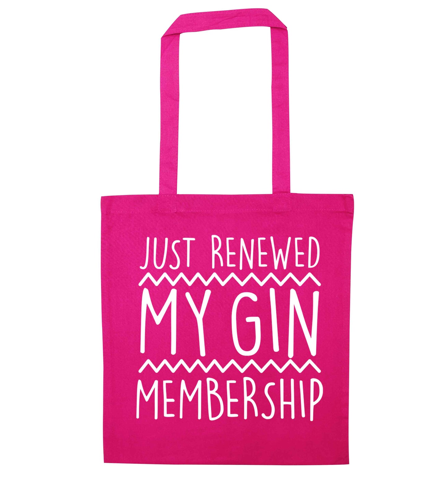 Just renewed my gin membership pink tote bag