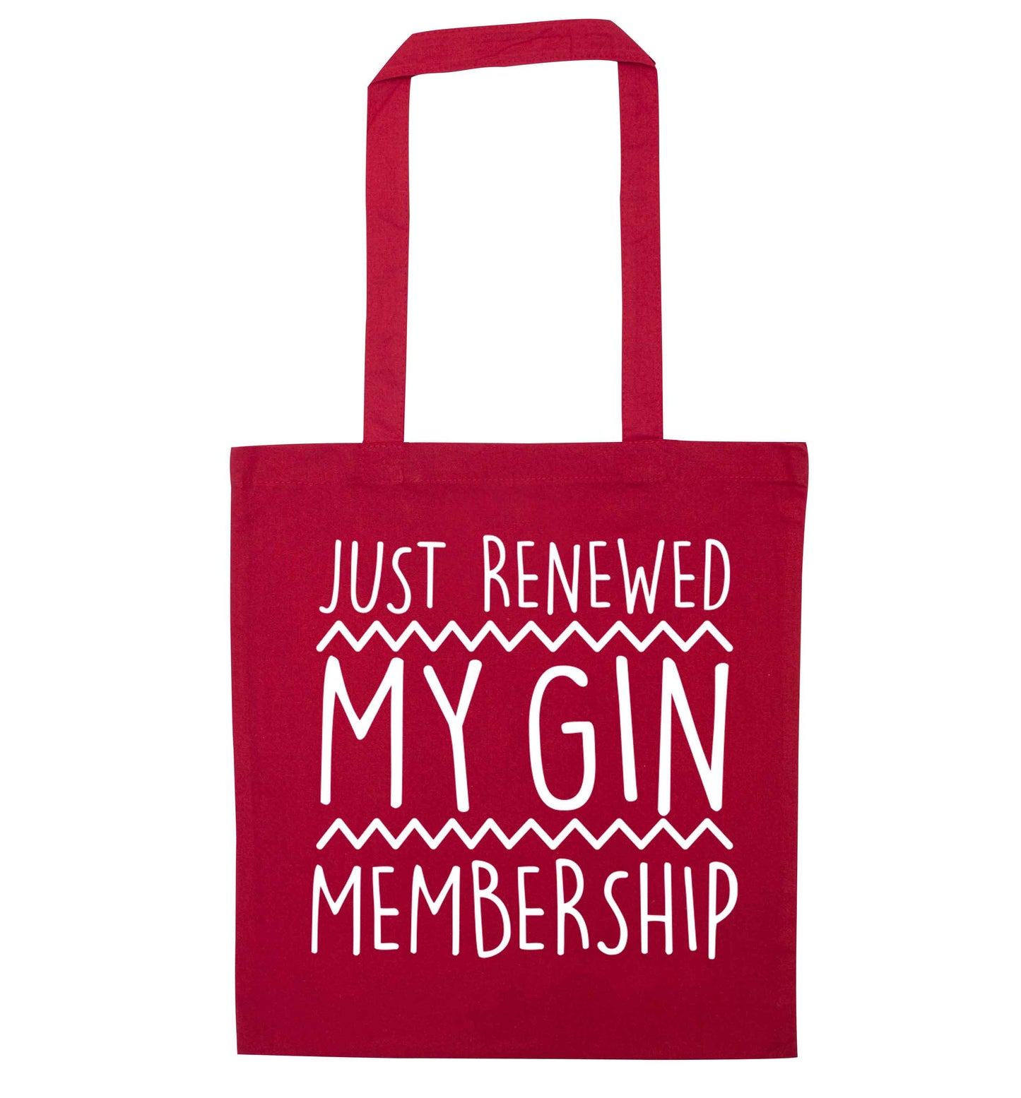 Just renewed my gin membership red tote bag