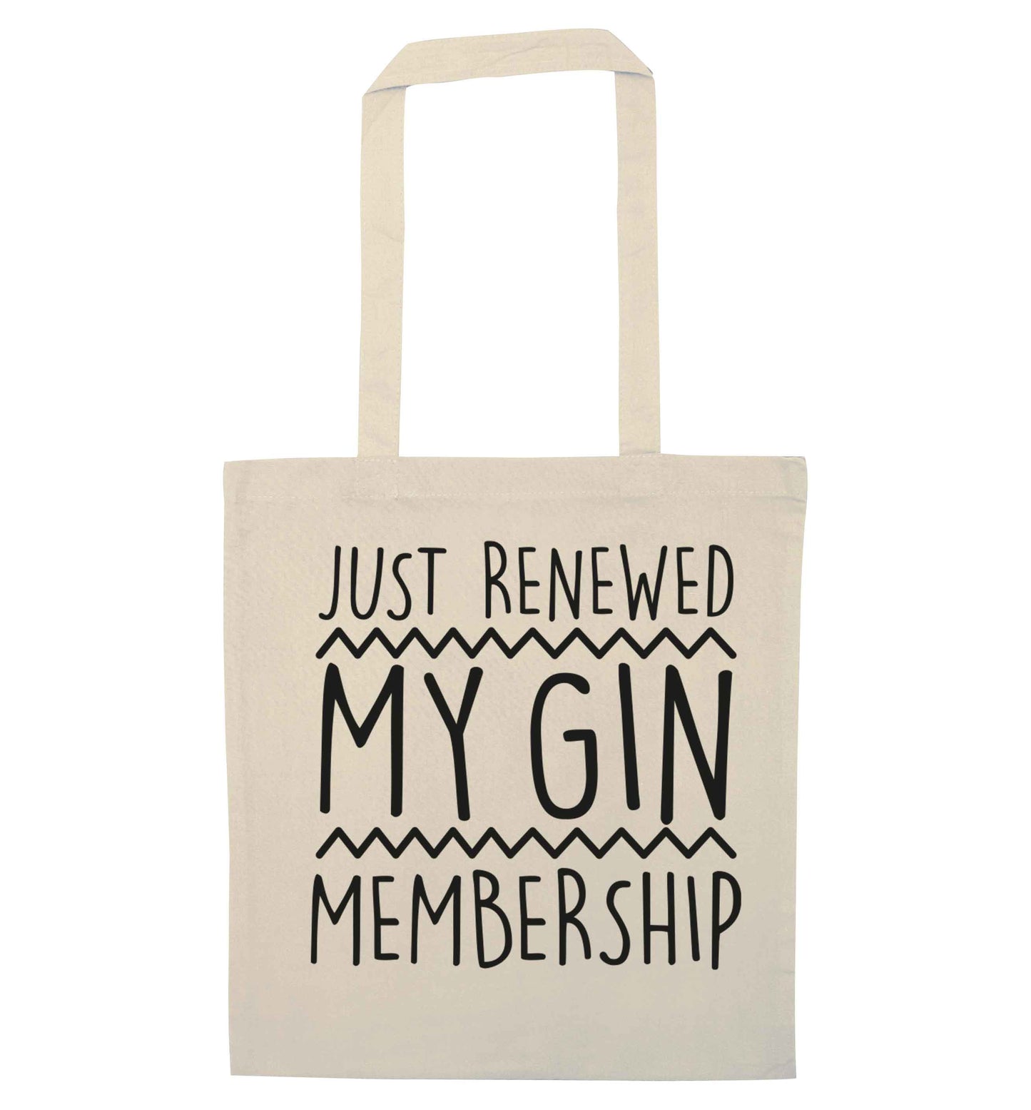 Just renewed my gin membership natural tote bag