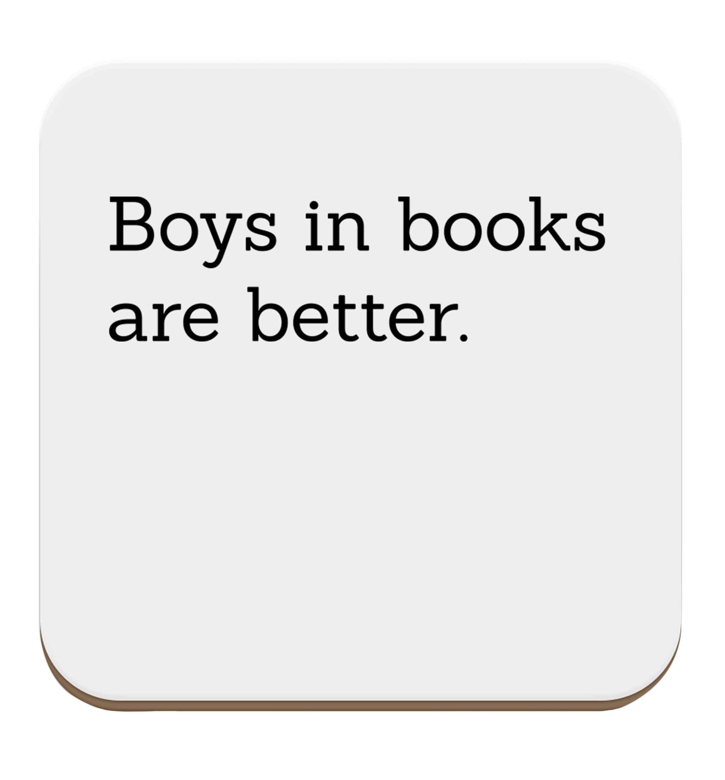 Boys in books are better set of four coasters
