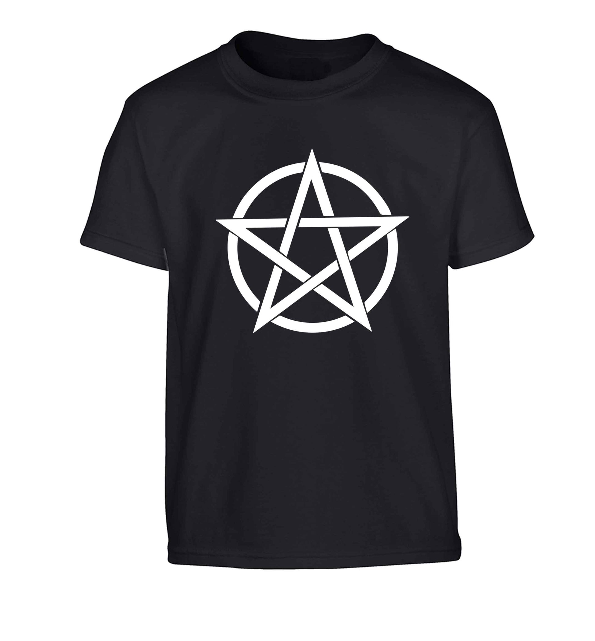 Pentagram symbol Children's black Tshirt 12-13 Years