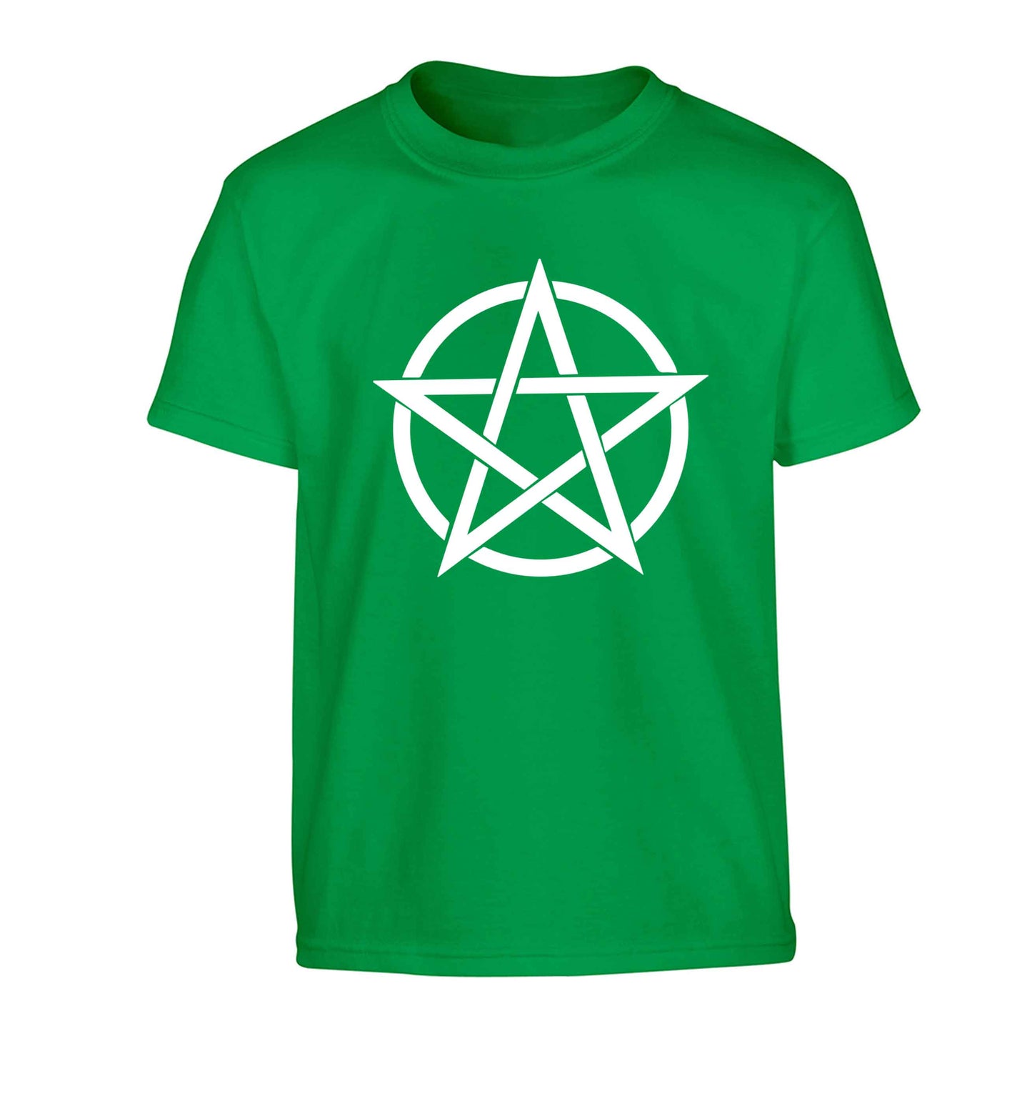 Pentagram symbol Children's green Tshirt 12-13 Years