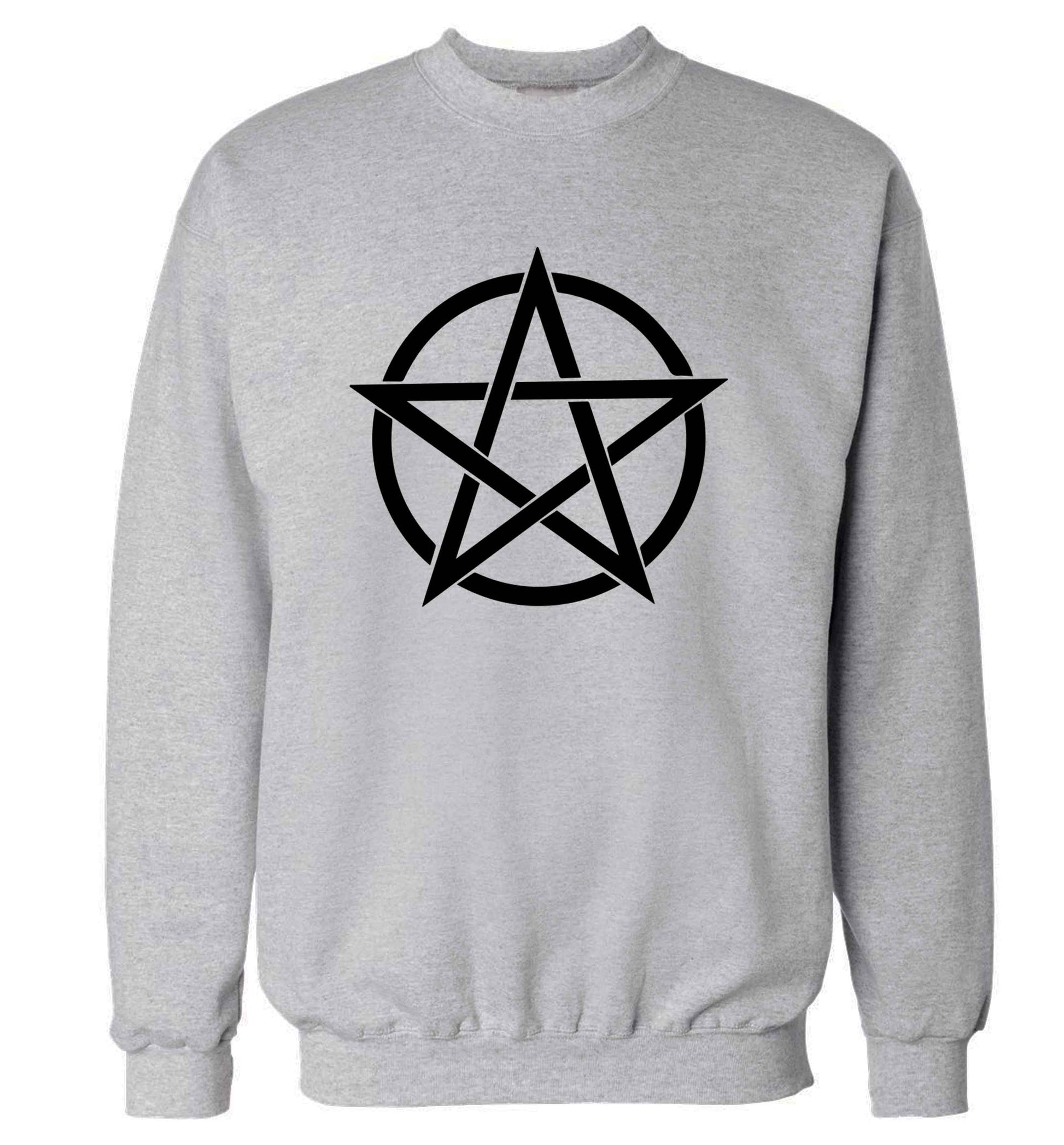 Pentagram symbol adult's unisex grey sweater 2XL