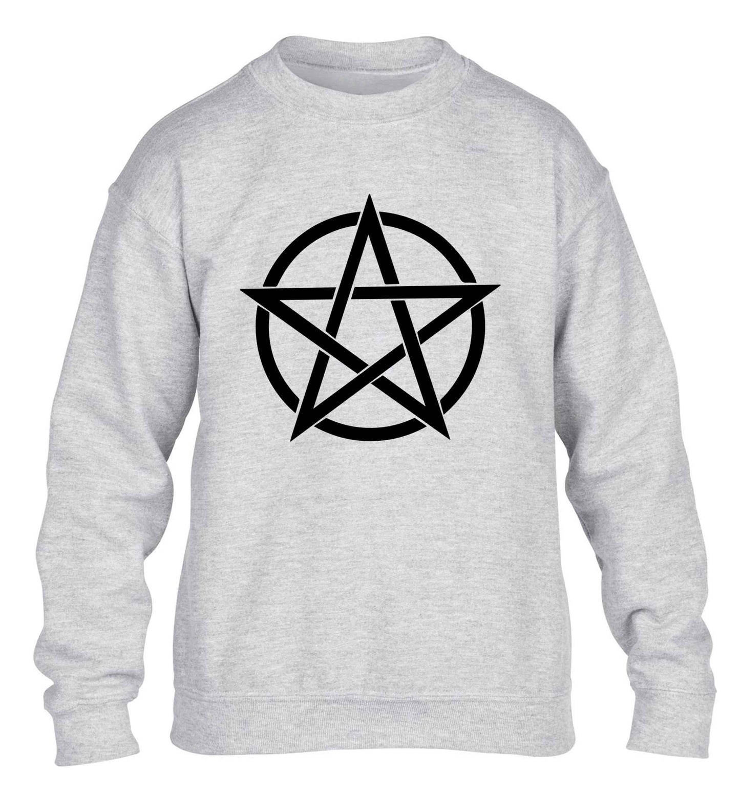 Pentagram symbol children's grey sweater 12-13 Years