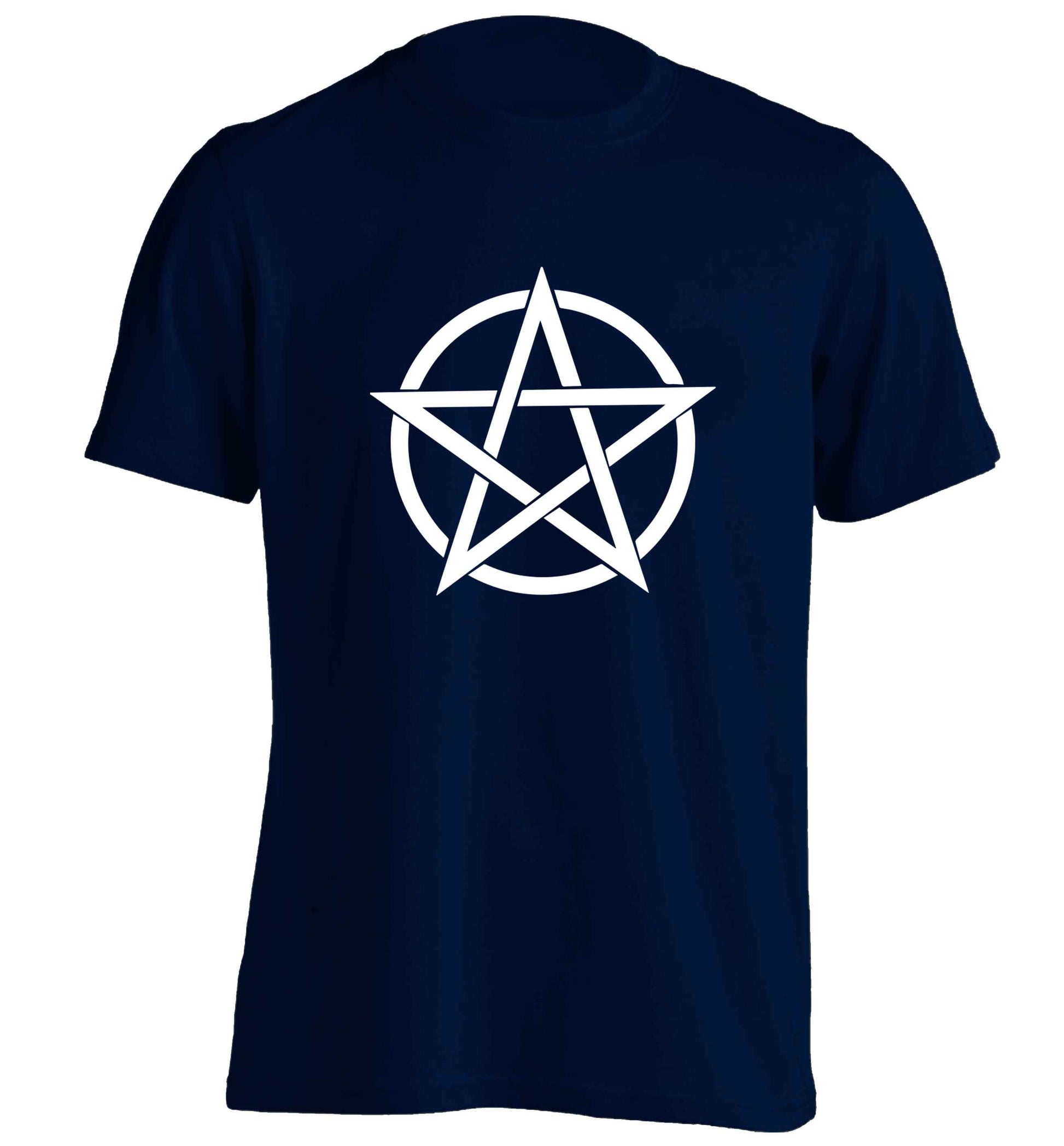 Pentagram symbol adults unisex navy Tshirt 2XL