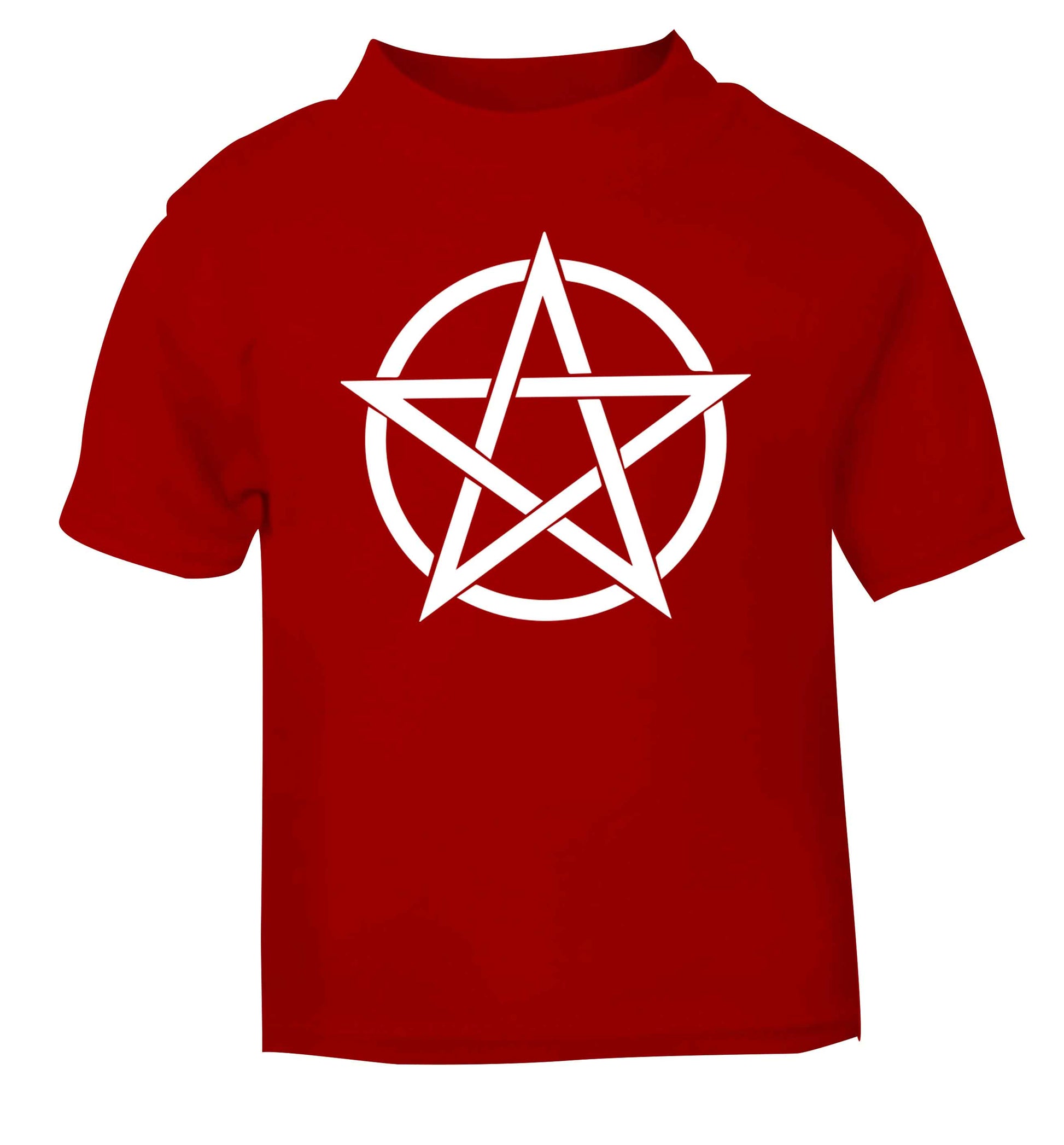 Pentagram symbol red baby toddler Tshirt 2 Years
