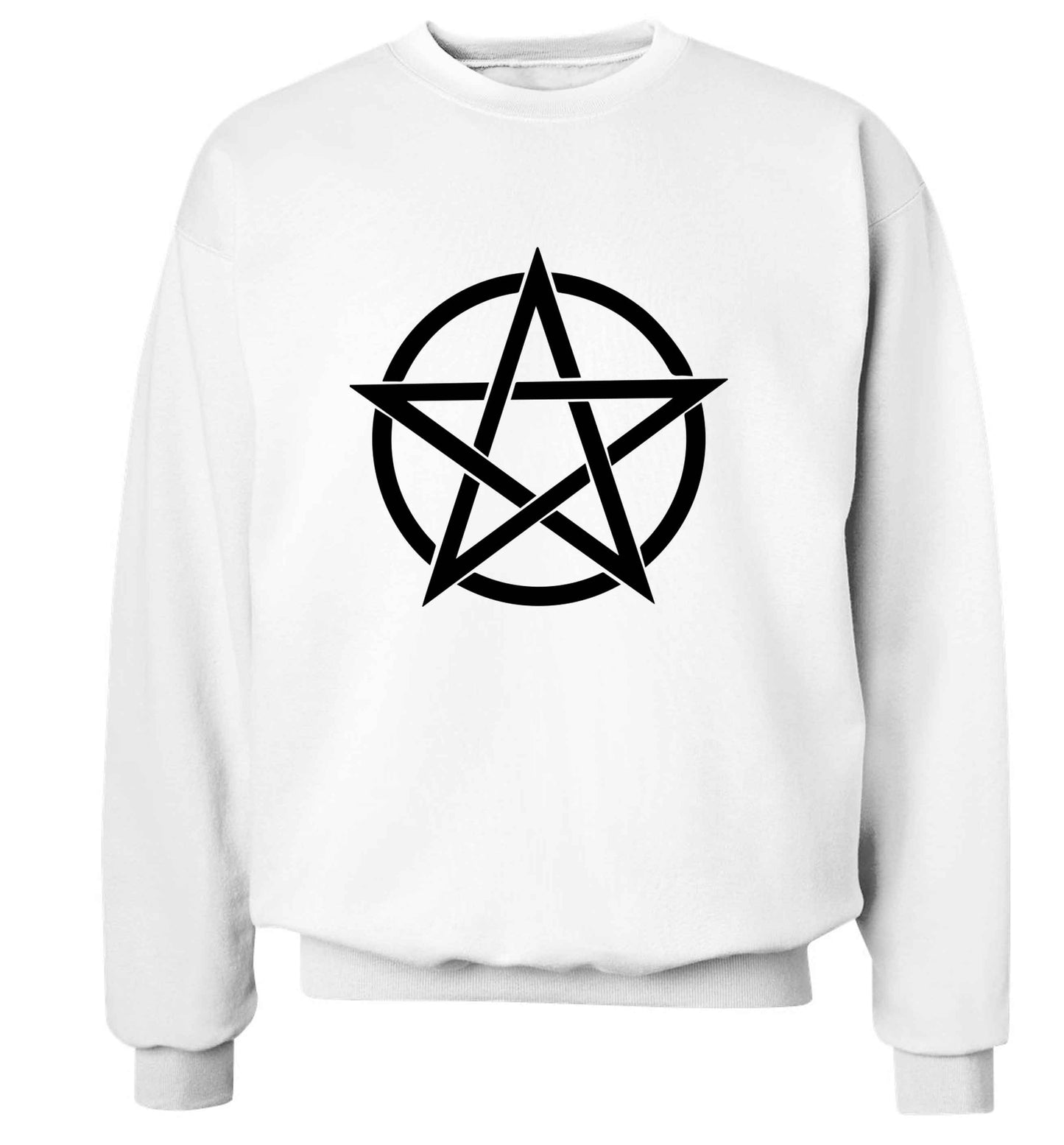 Pentagram symbol adult's unisex white sweater 2XL