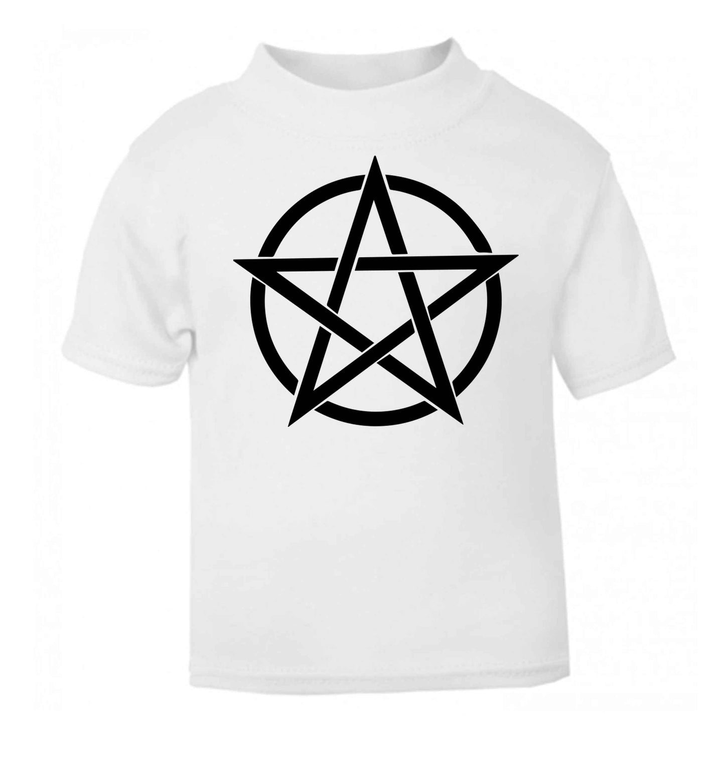 Pentagram symbol white baby toddler Tshirt 2 Years