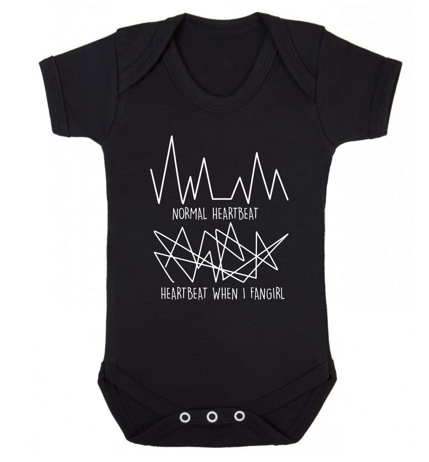 Normal heartbeat heartbeat when I fangirl Baby Vest black 18-24 months