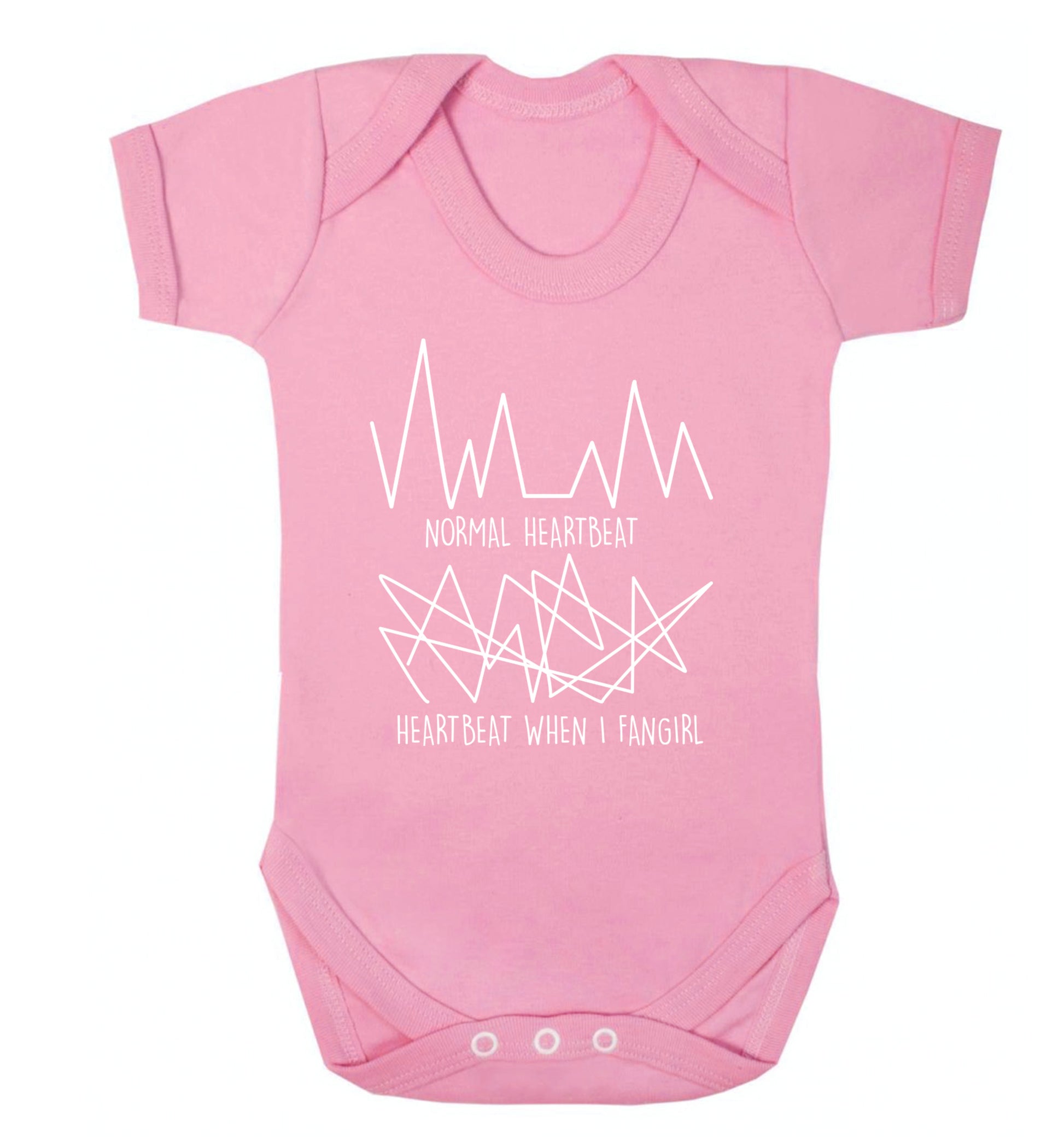 Normal heartbeat heartbeat when I fangirl Baby Vest pale pink 18-24 months