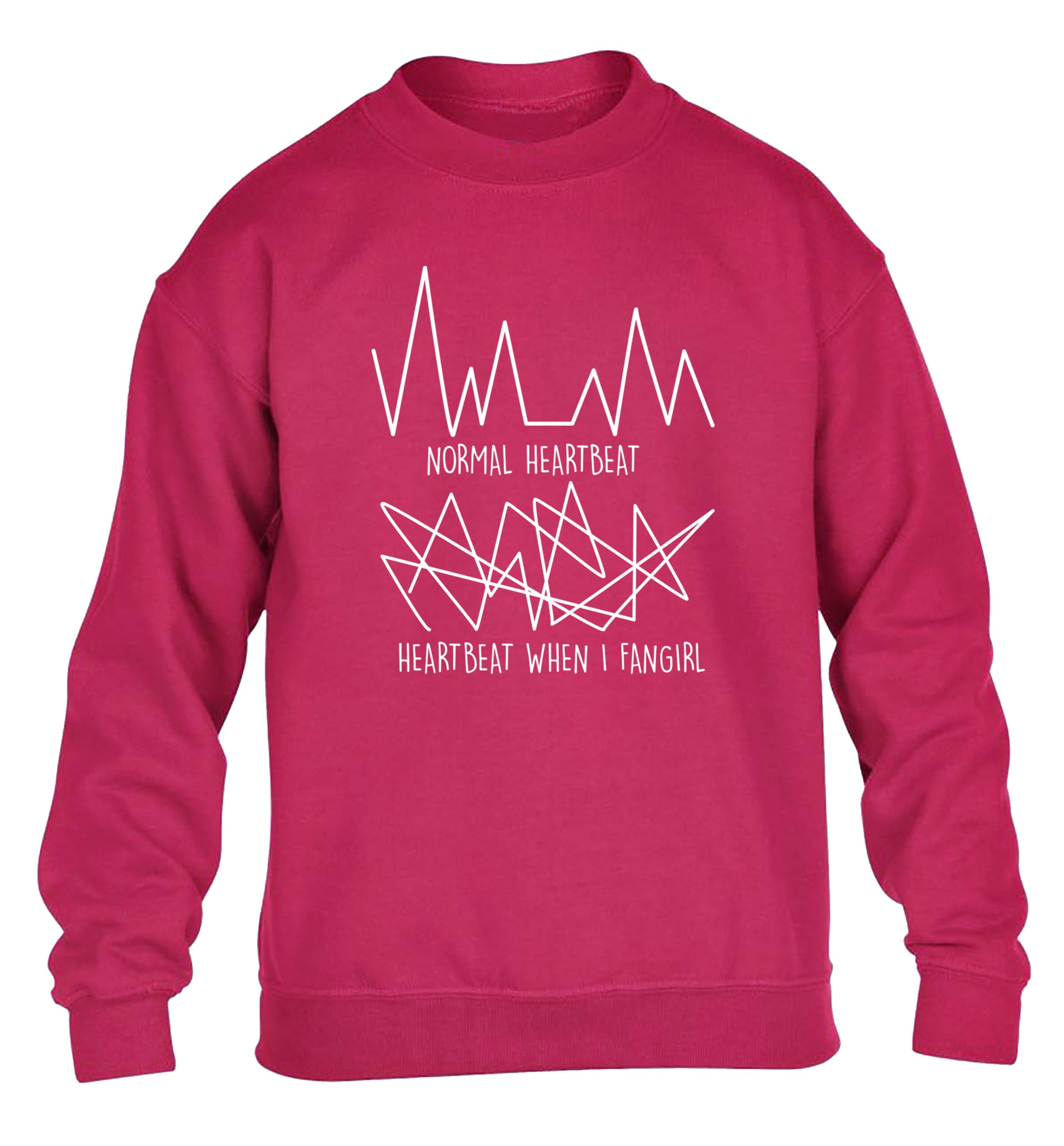 Normal heartbeat heartbeat when I fangirl children's pink sweater 12-14 Years