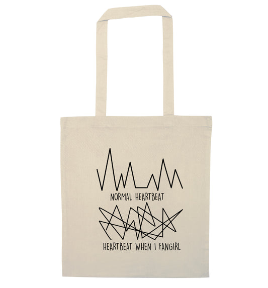 Normal heartbeat heartbeat when I fangirl natural tote bag