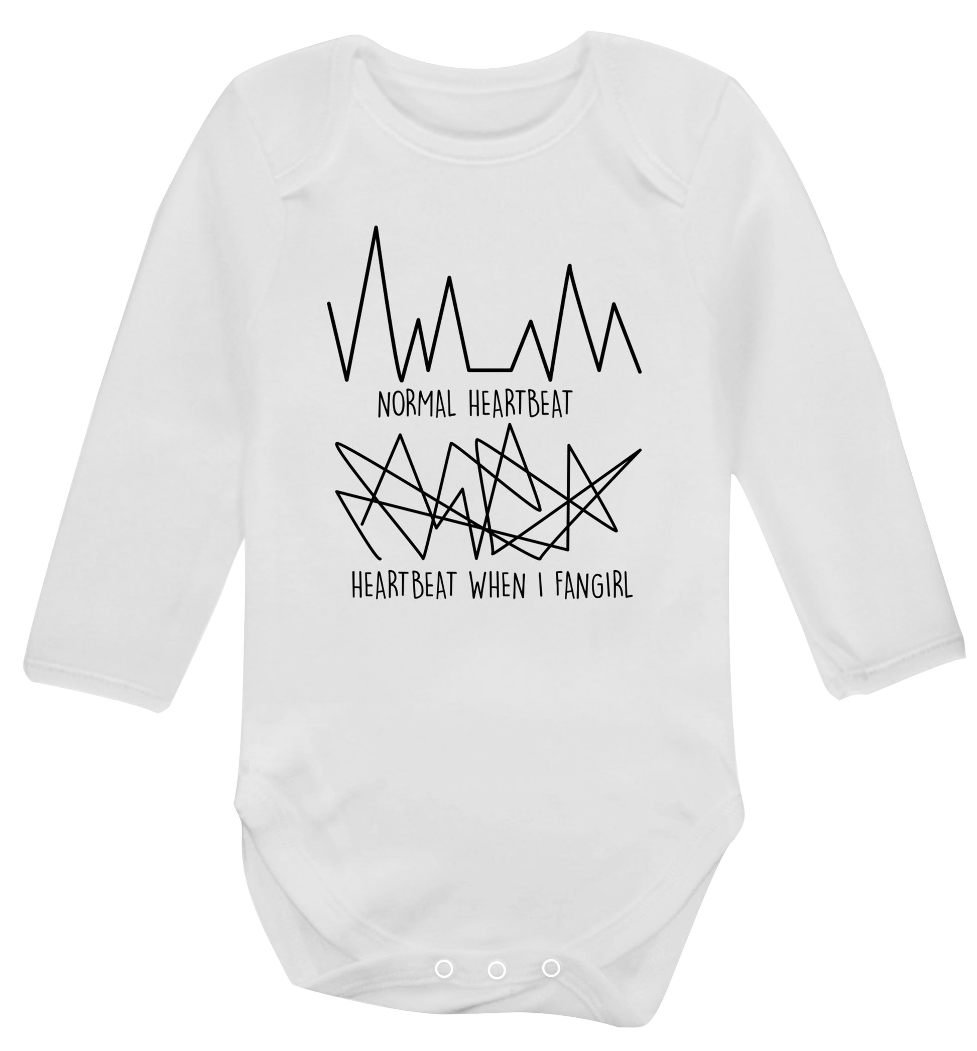 Normal heartbeat heartbeat when I fangirl Baby Vest long sleeved white 6-12 months