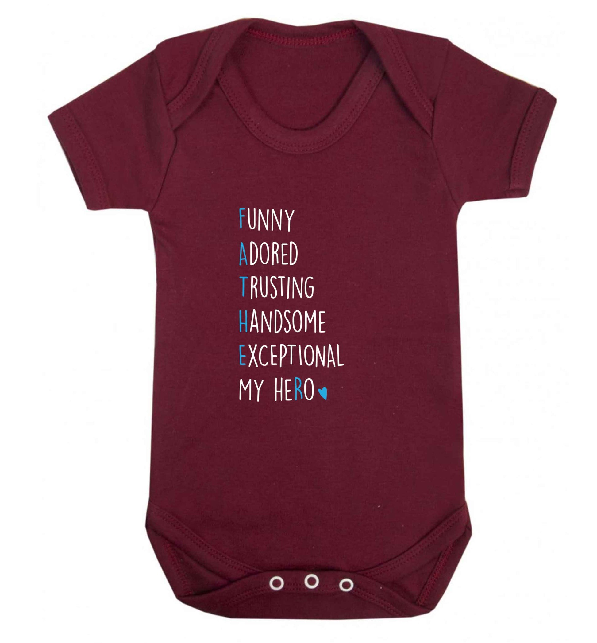 Father meaning hero acrostic poem baby vest maroon 18-24 months