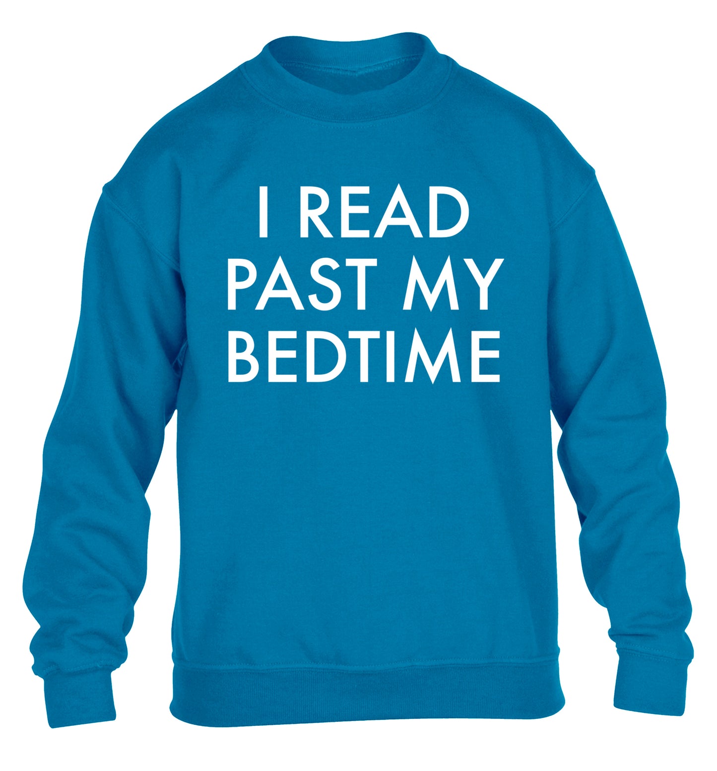 I read past my bedtime children's blue sweater 12-14 Years