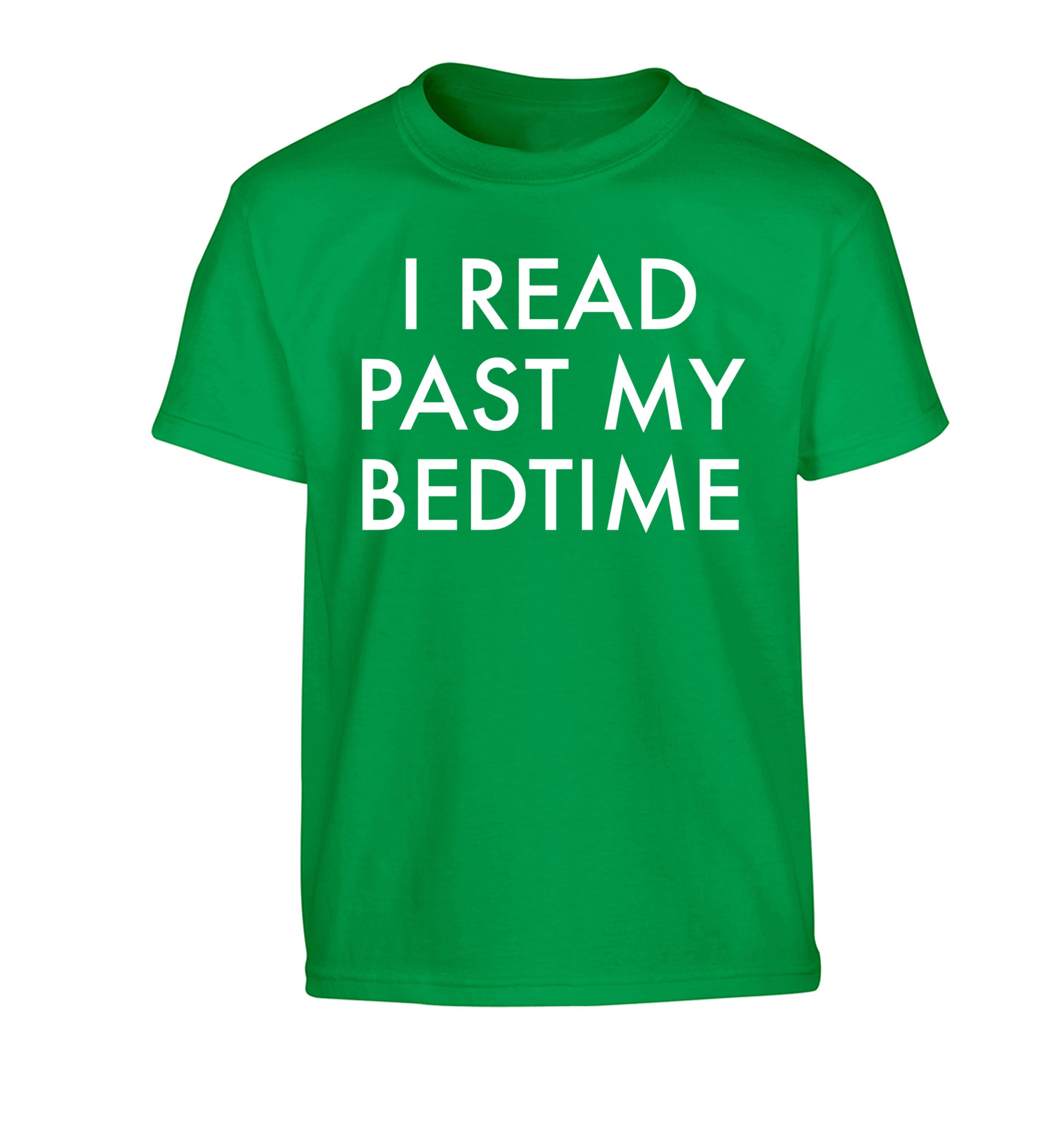 I read past my bedtime Children's green Tshirt 12-14 Years