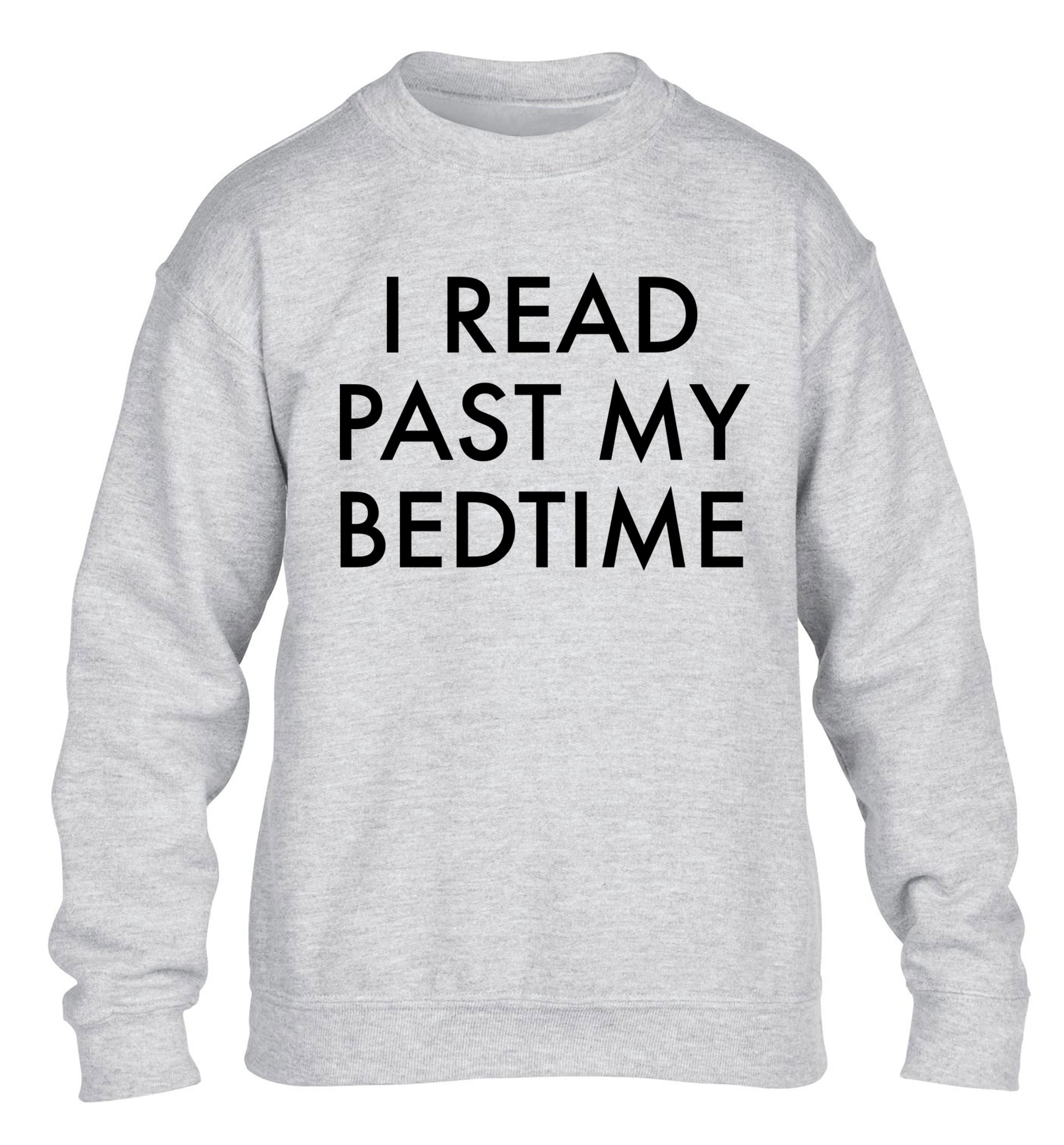 I read past my bedtime children's grey sweater 12-14 Years