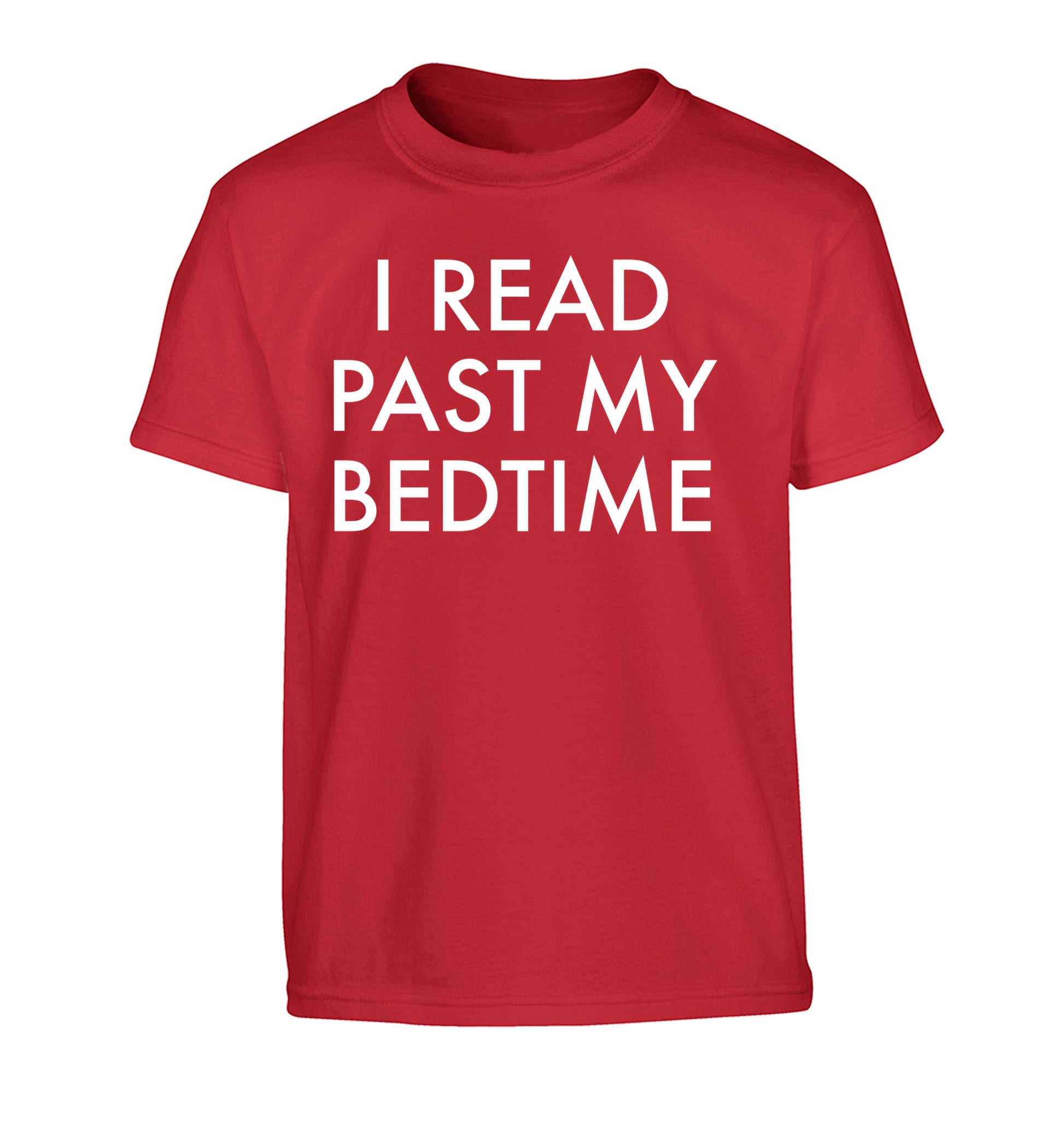 I read past my bedtime Children's red Tshirt 12-14 Years