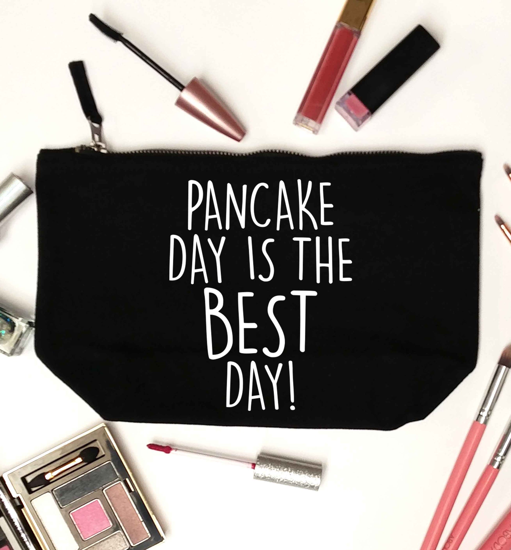 Pancake day is the best day black makeup bag
