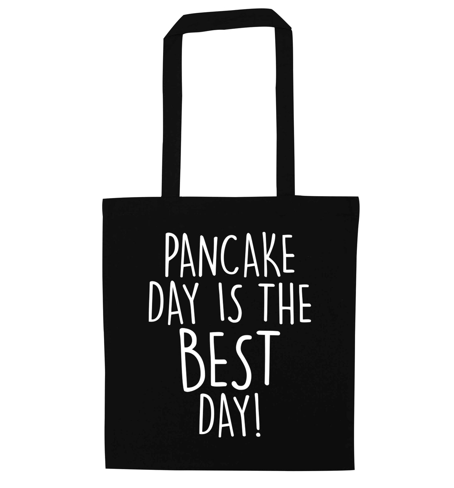 Pancake day is the best day black tote bag