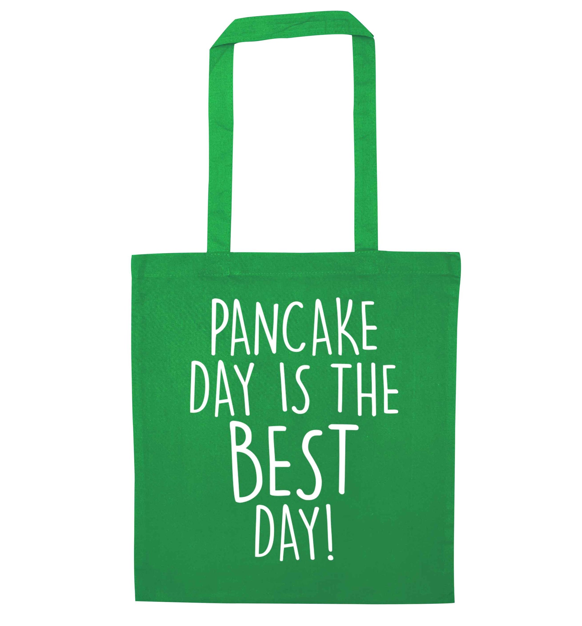 Pancake day is the best day green tote bag
