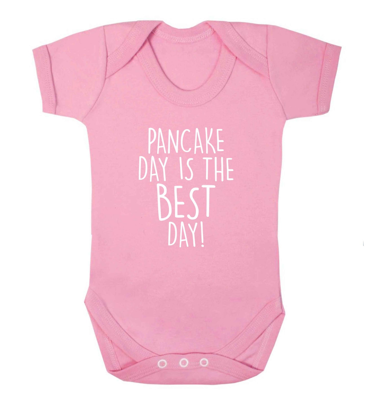 Pancake day is the best day baby vest pale pink 18-24 months