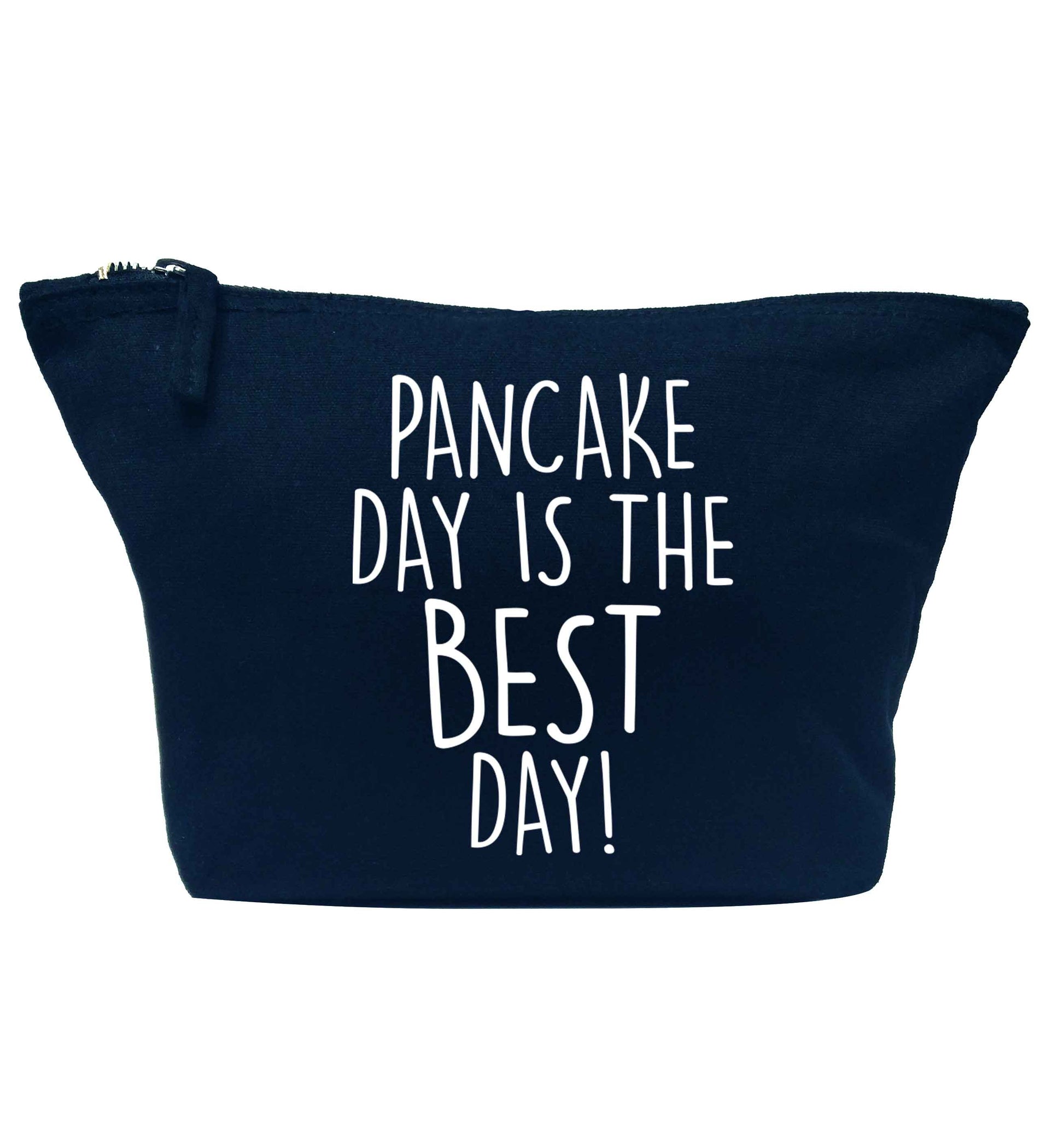 Pancake day is the best day navy makeup bag