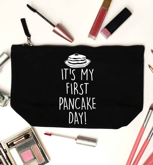 It's my first pancake day black makeup bag