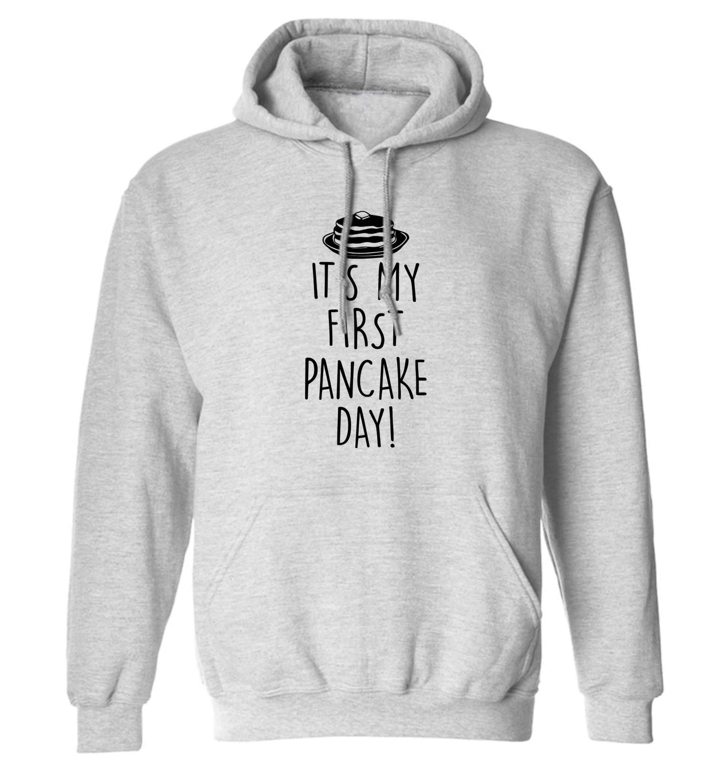 It's my first pancake day adults unisex grey hoodie 2XL