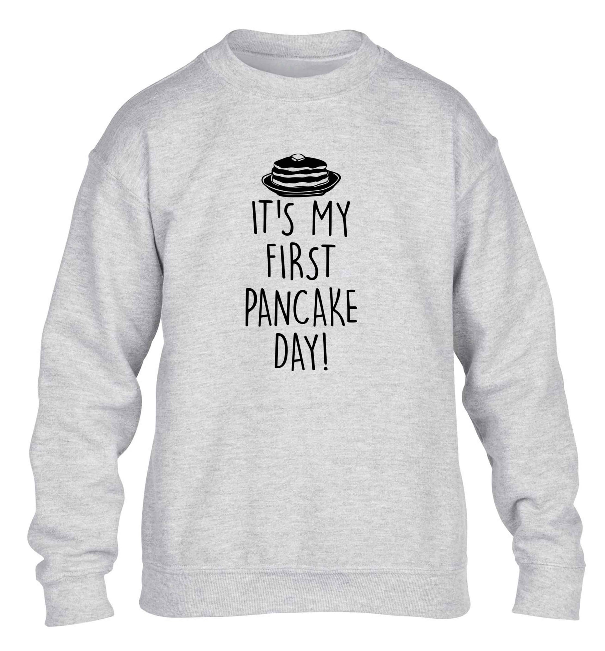 It's my first pancake day children's grey sweater 12-13 Years